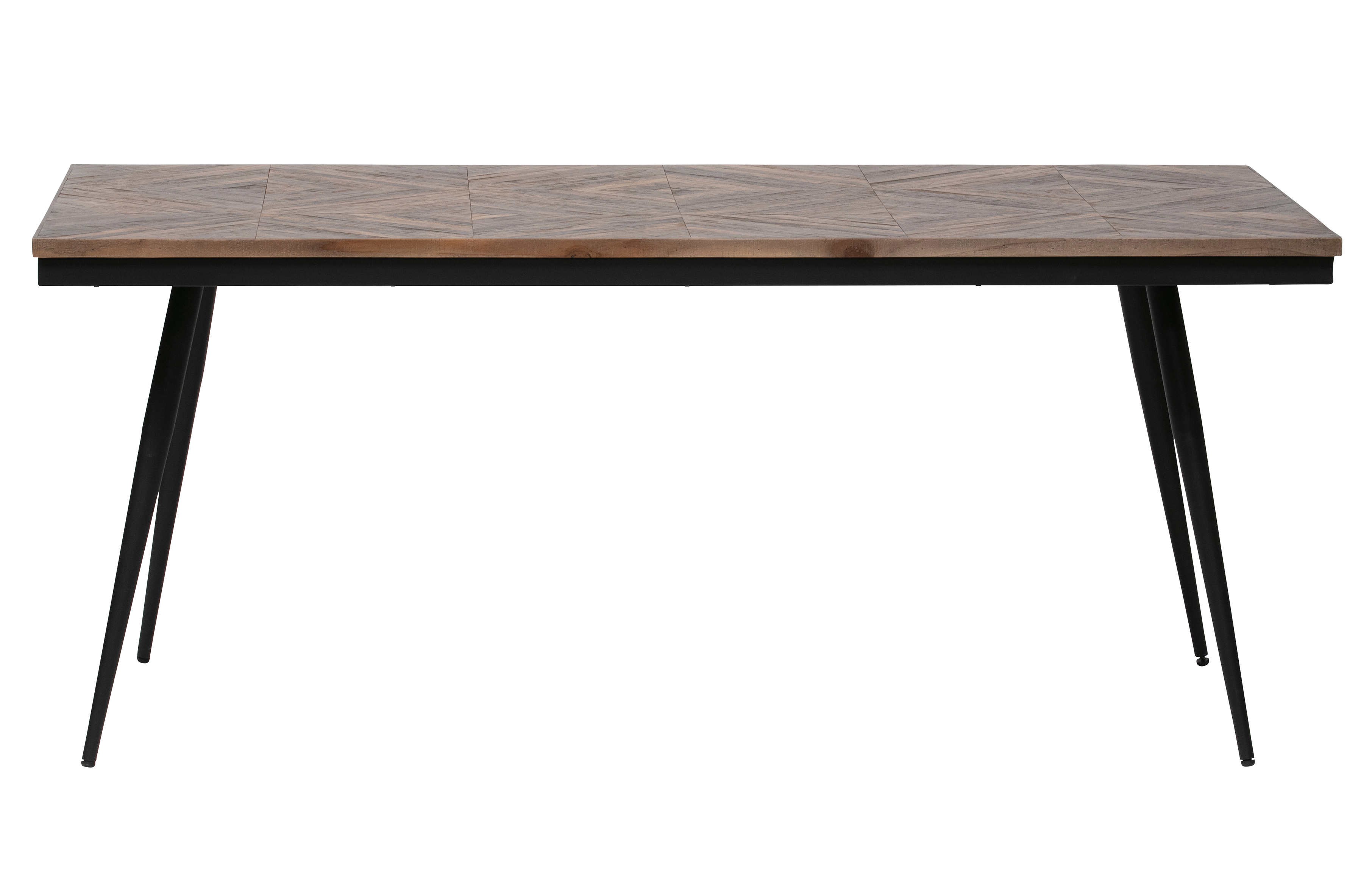 BEPUREHOME Rhombic spisebord, rektangulær - natur genanvendt teak og sort strygejern (180x90)