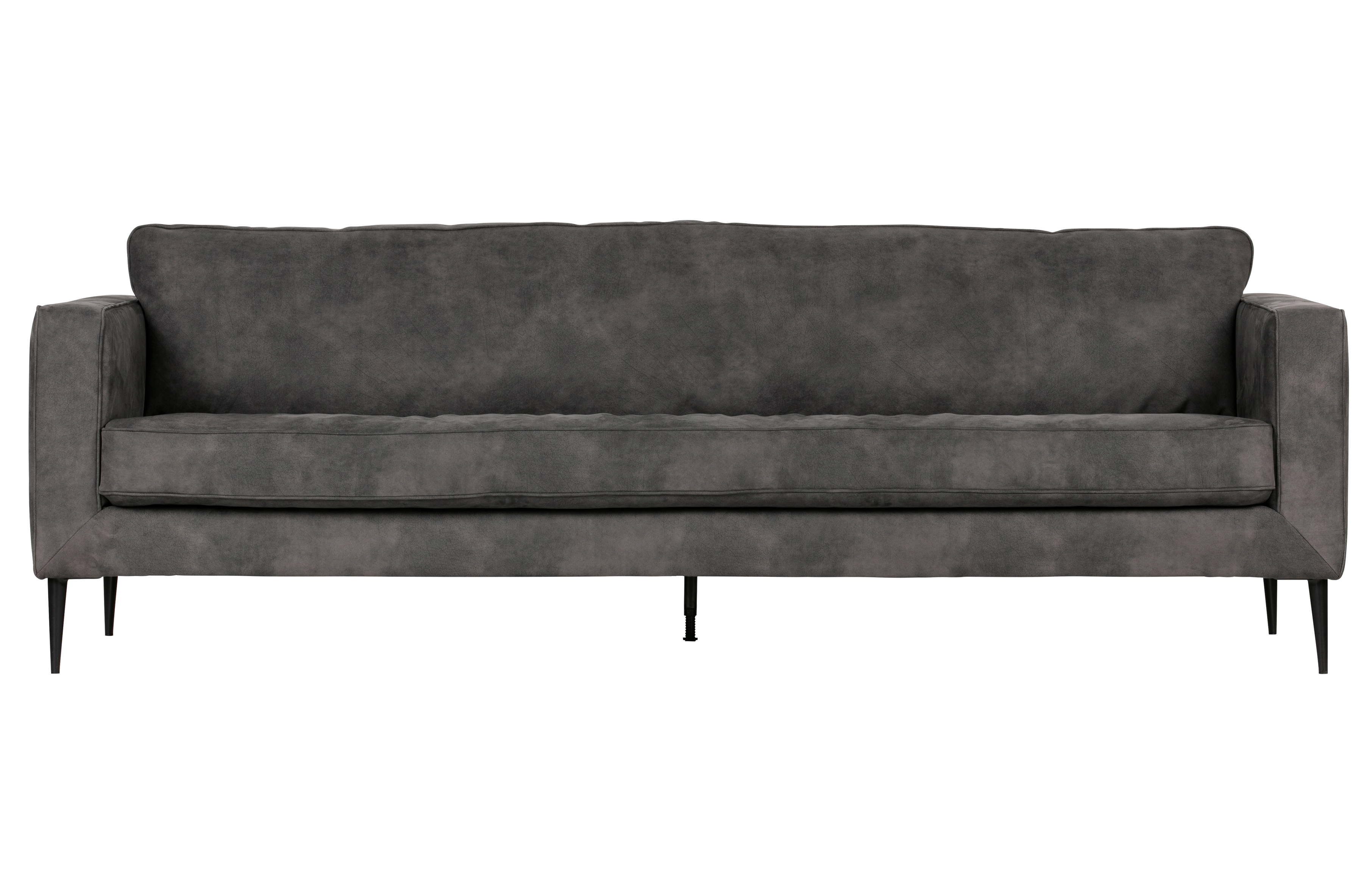 VTWONEN Crew 3 pers. sofa - mørkegrå polyester med ruskindslook og sort metal