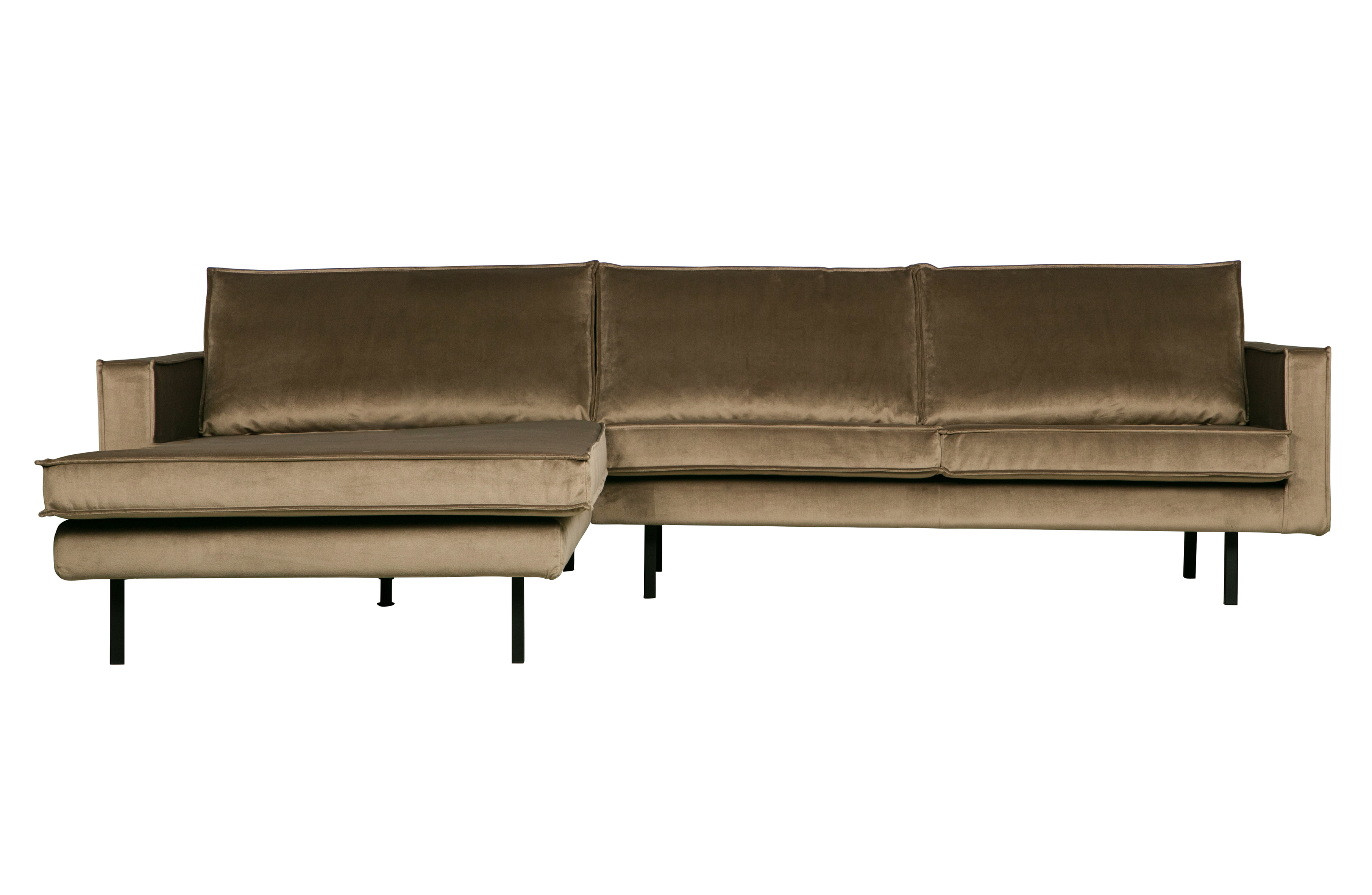 BEPUREHOME Rodeo sofa, m. venstre chaiselong - taupe fløjl