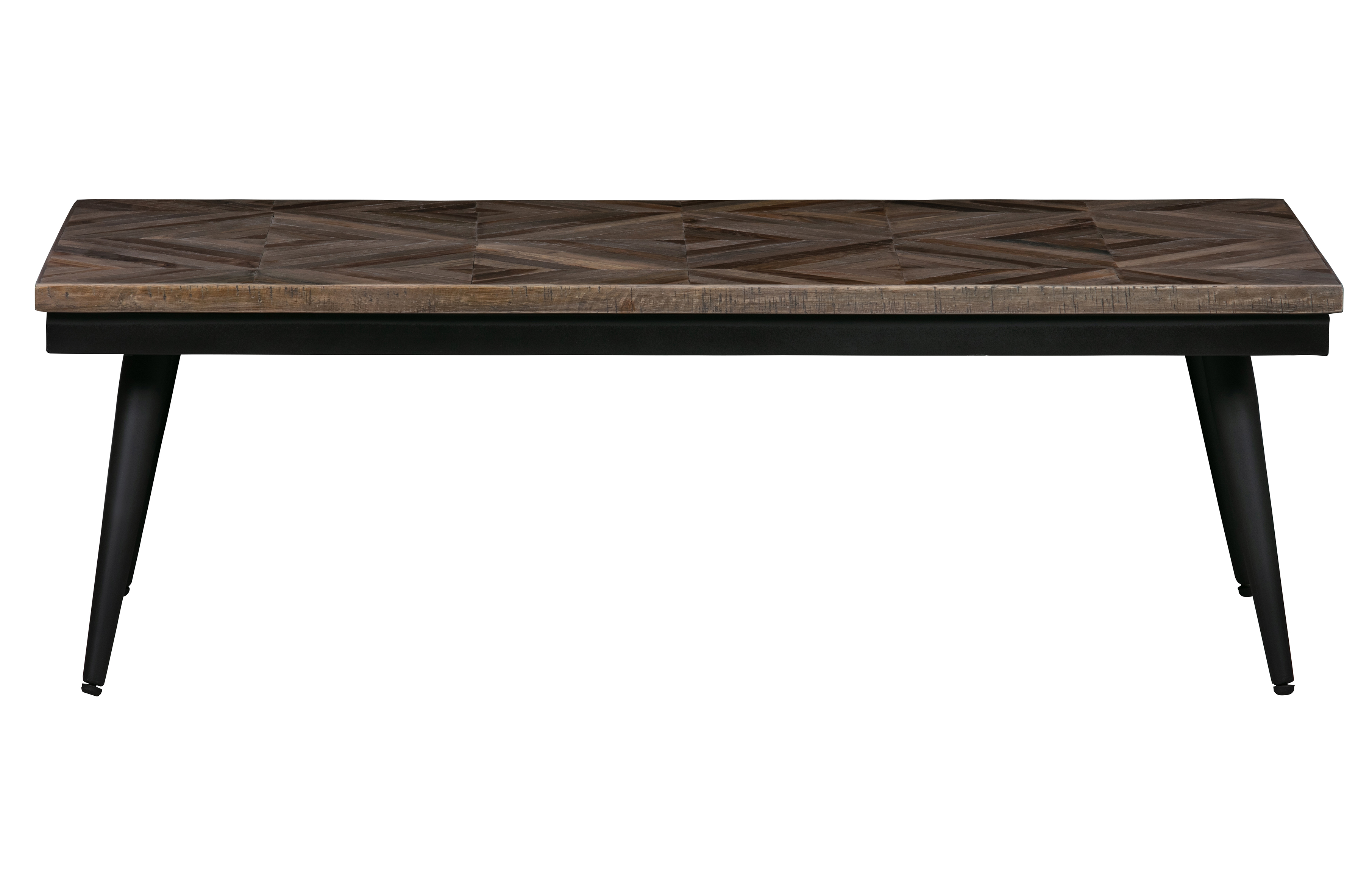 BEPUREHOME Rhombic sofabord, rektangulær - natur genbrugt teak og sort jern (120x60)