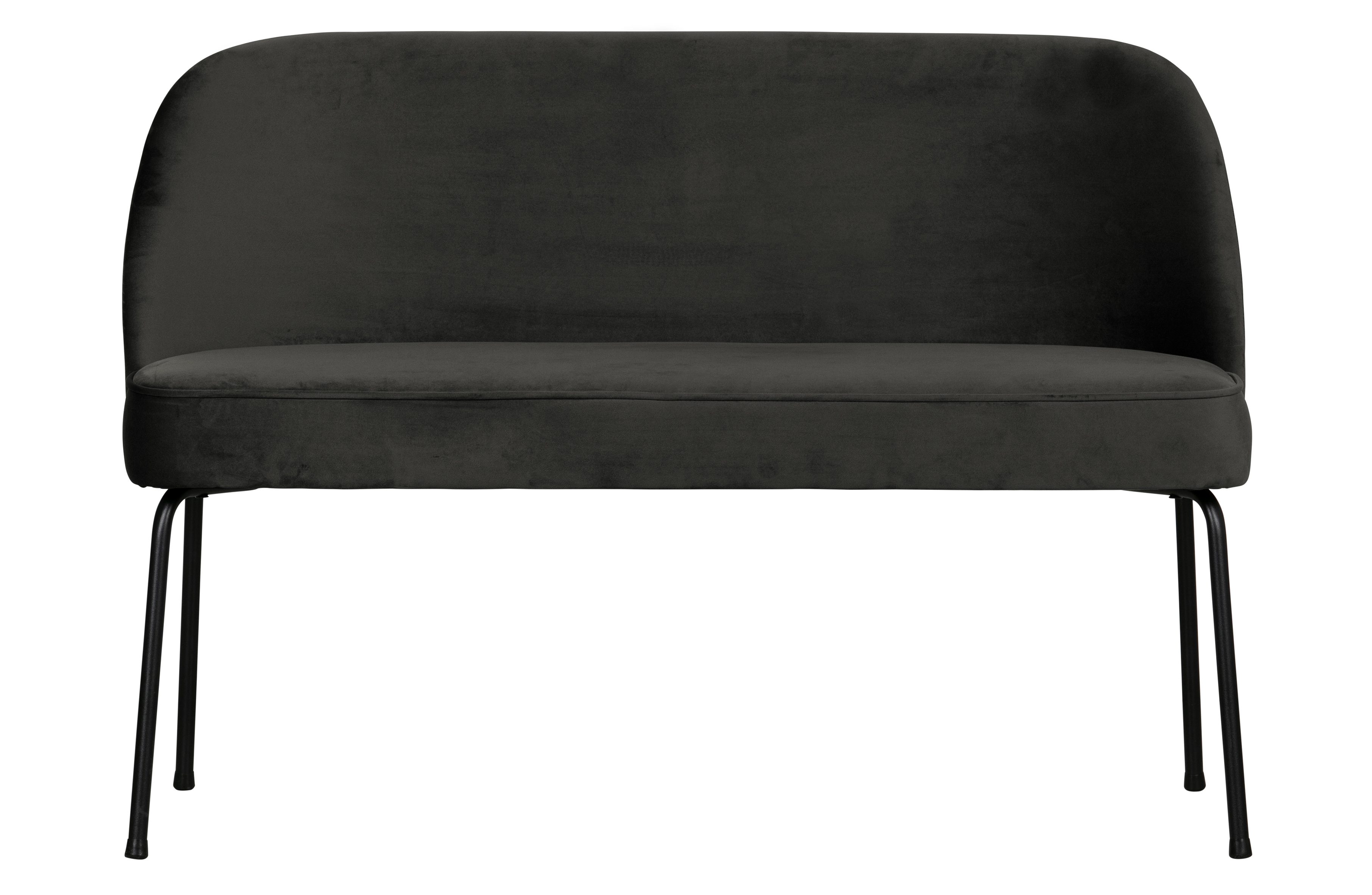 BEPUREHOME Vogue sofabænk - sort fløjl polyester og sort metal