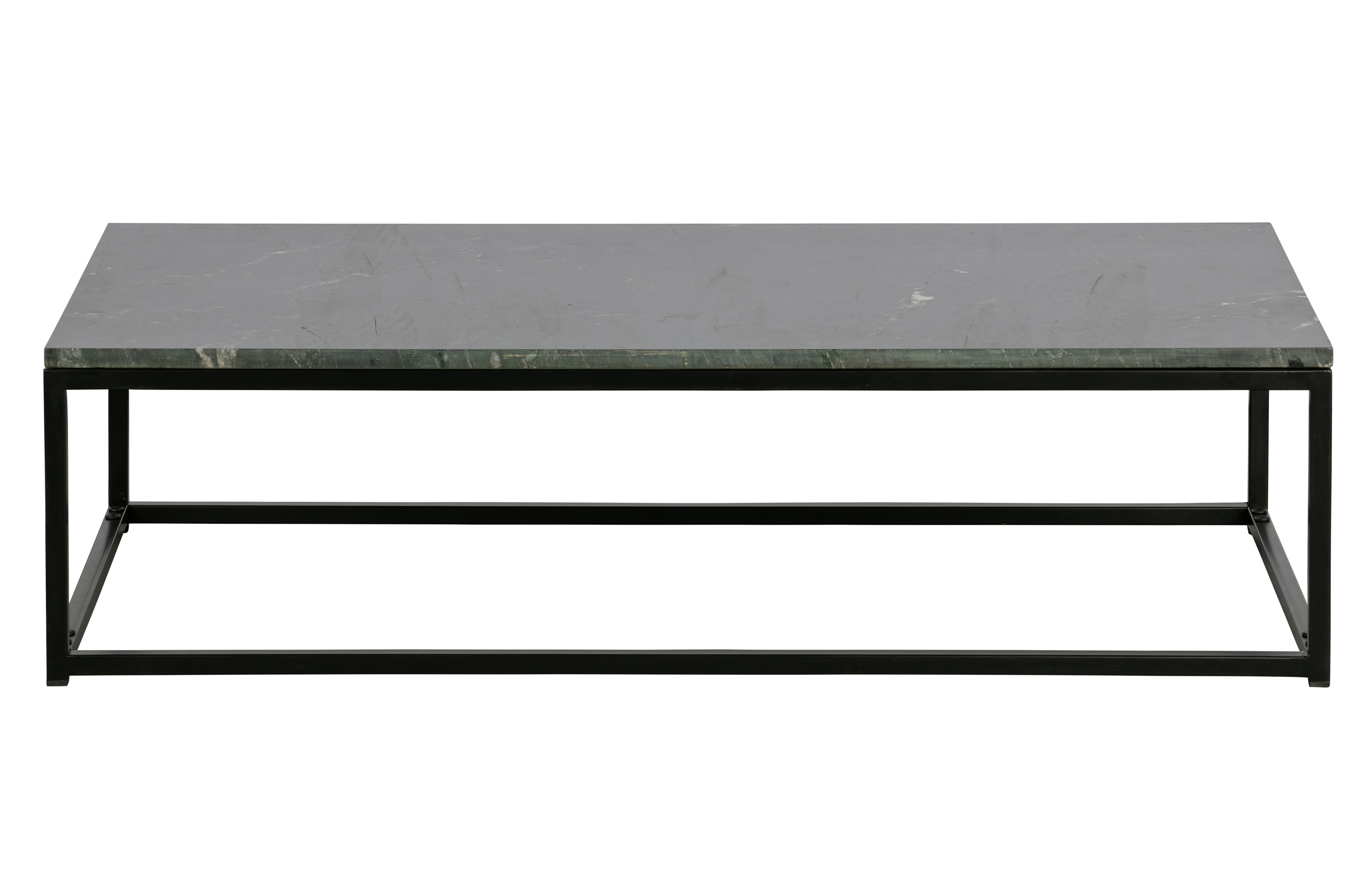 BEPUREHOME Mellow sofabord, rektangulær - sort Bidasar marmor og sort jern (120x60)