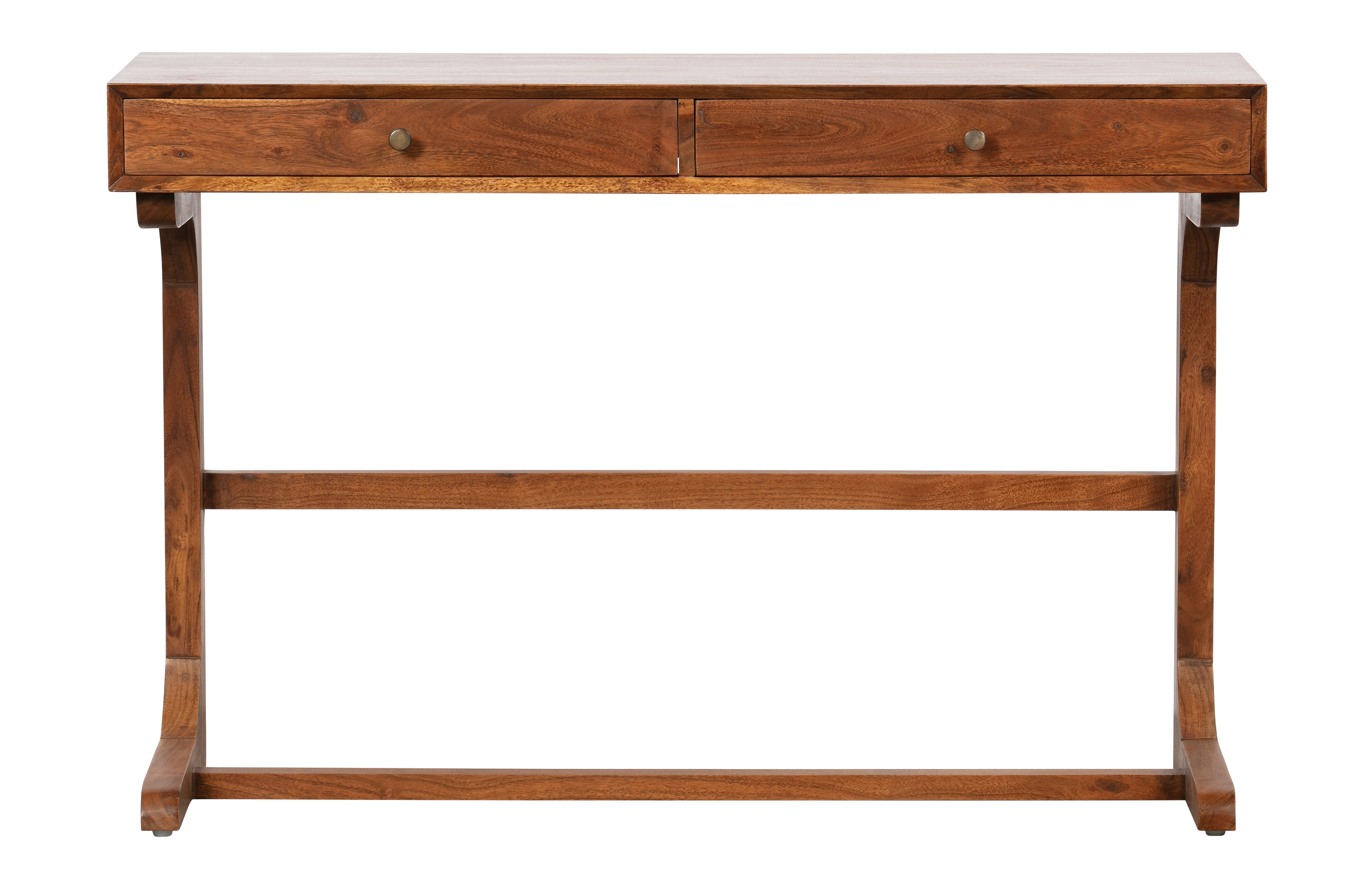 BEPUREHOME Collection skrivebord, m. 2 skuffer - brun akacietræ (116x43)