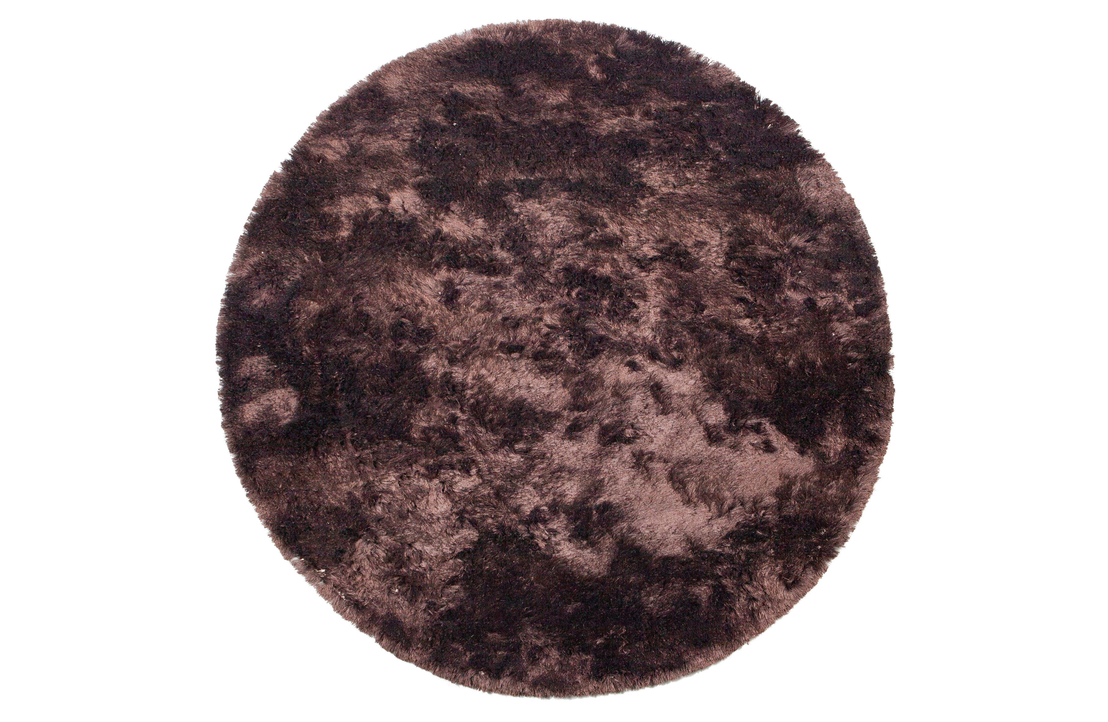 BEPUREHOME Collection gulvtæppe, rund - brun kaffe polyester (Ø200)