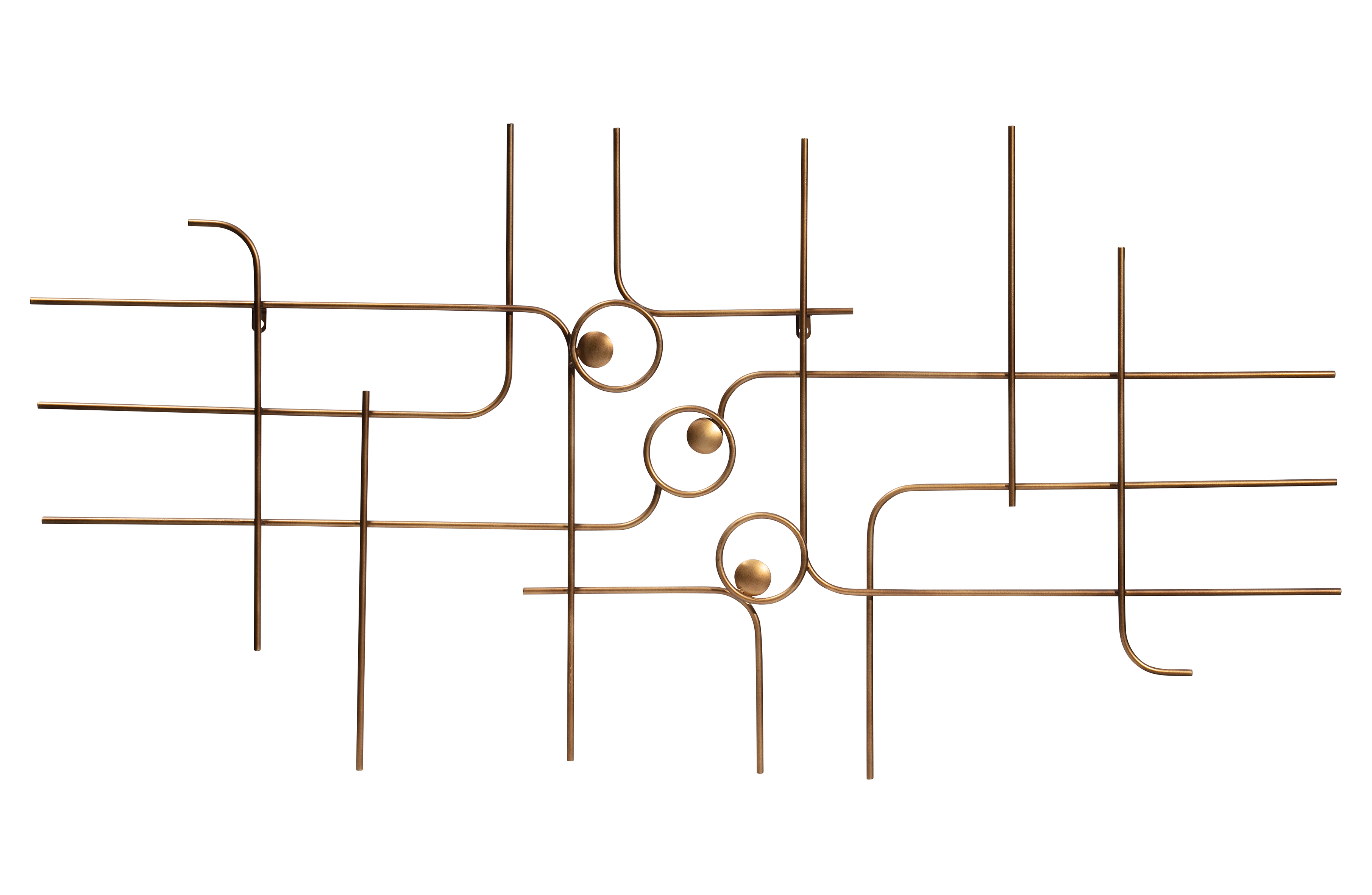 BEPUREHOME Symphony vægdekoration, rektangulær - antik messing jern (140x3)