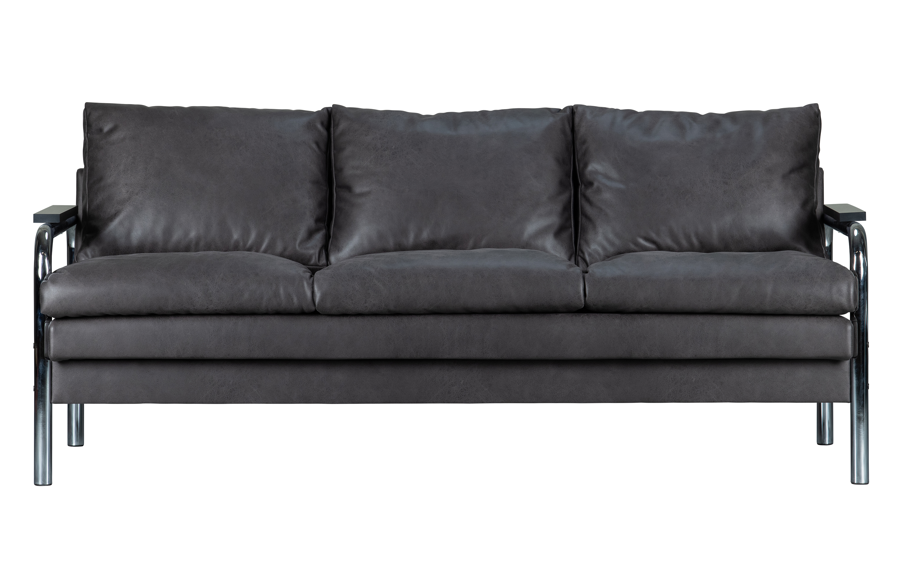 WOOOD EXCLUSIVE Tube 2 pers. sofa - varm grå polyester og forkromet metal