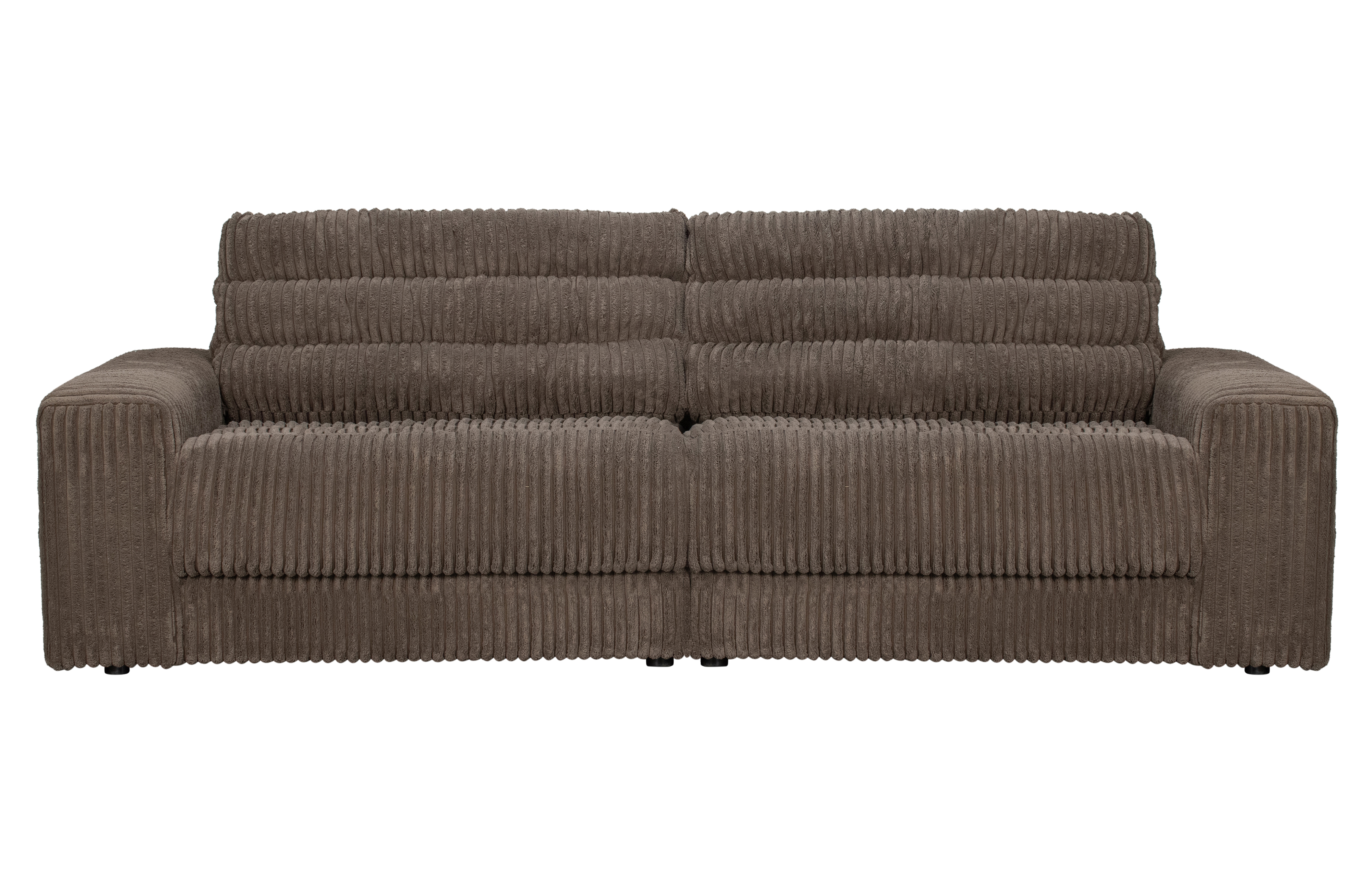 BEPUREHOME Date 2 pers. sofa - mudder gråbrun fløjl polyester og plastik