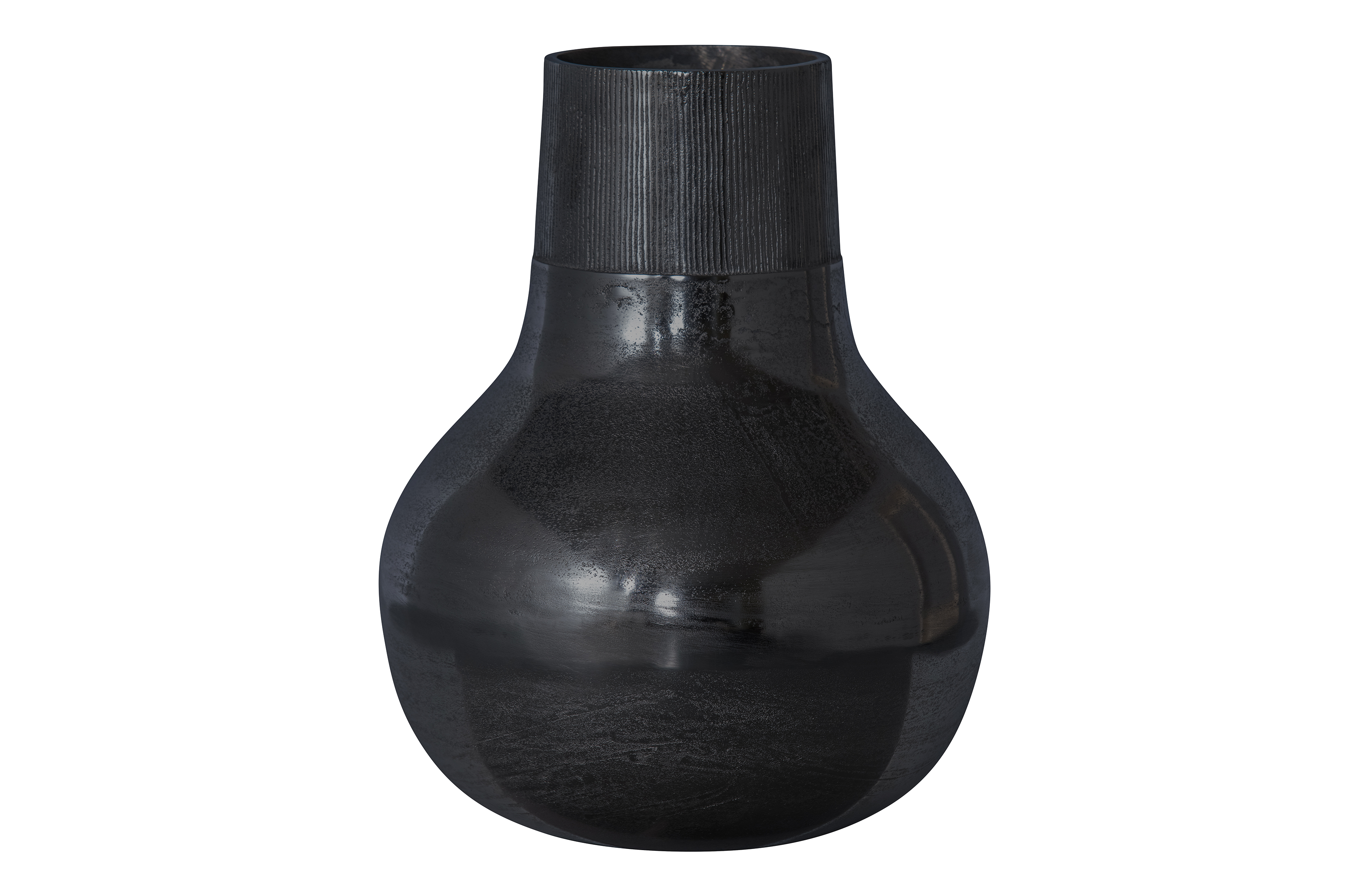 Billede af BEPUREHOME Collection vase, rund - sort aluminium (Ø36)