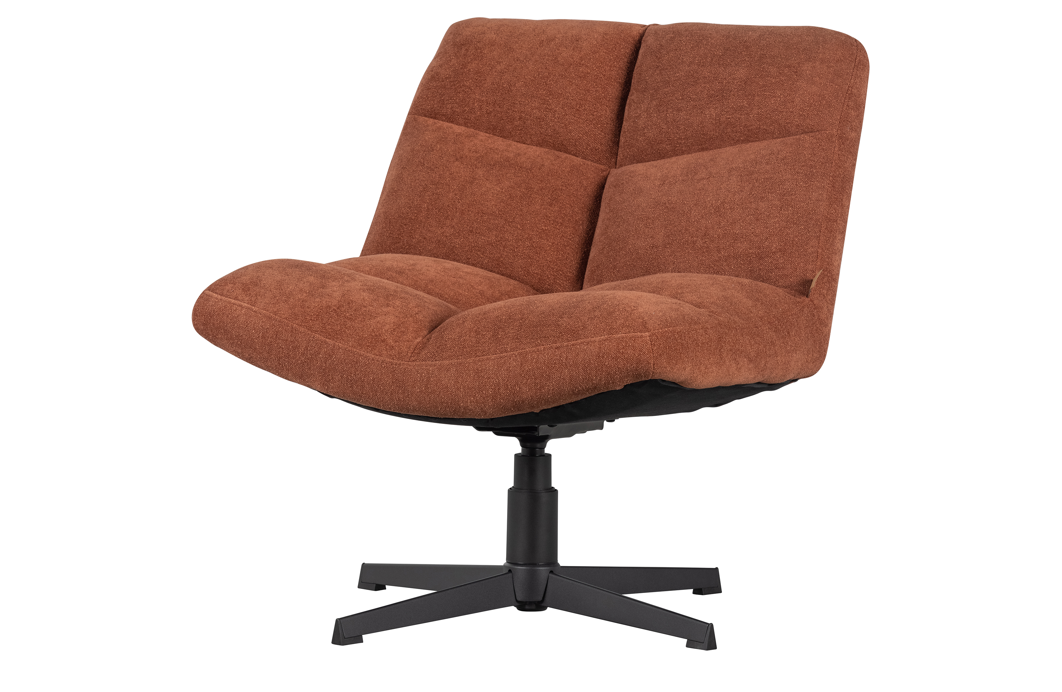 WOOOD EXCLUSIVE Vinny drejestol - rust bouclé polyester og sort metal
