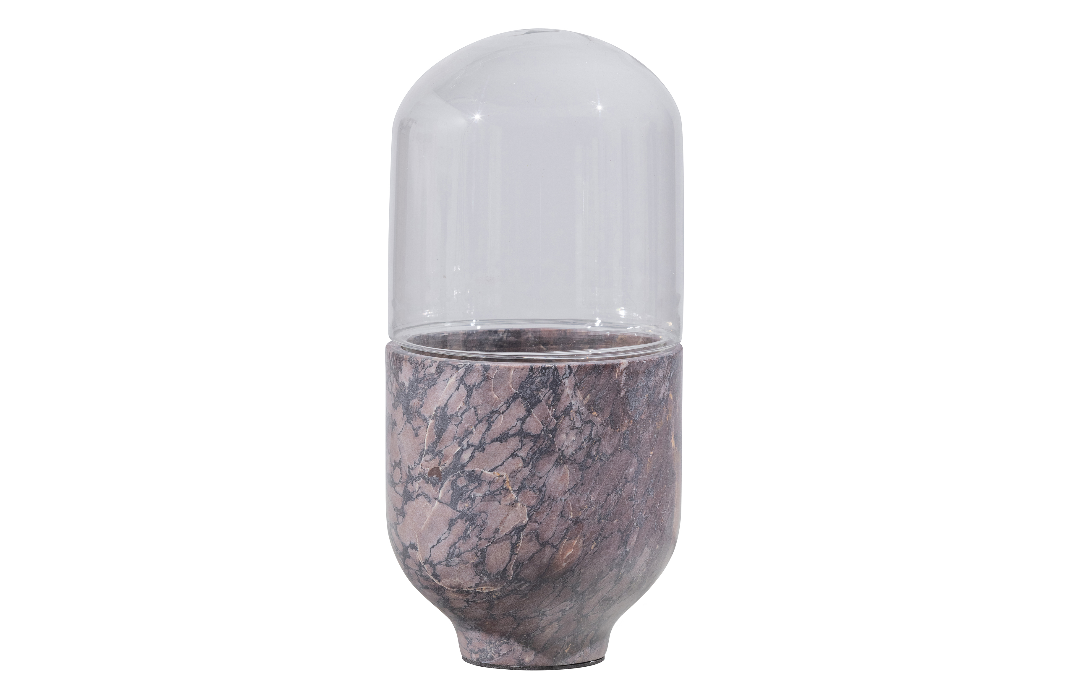 WOOOD EXCLUSIVE Asel bordlampe - glas og grå brun marmorlook