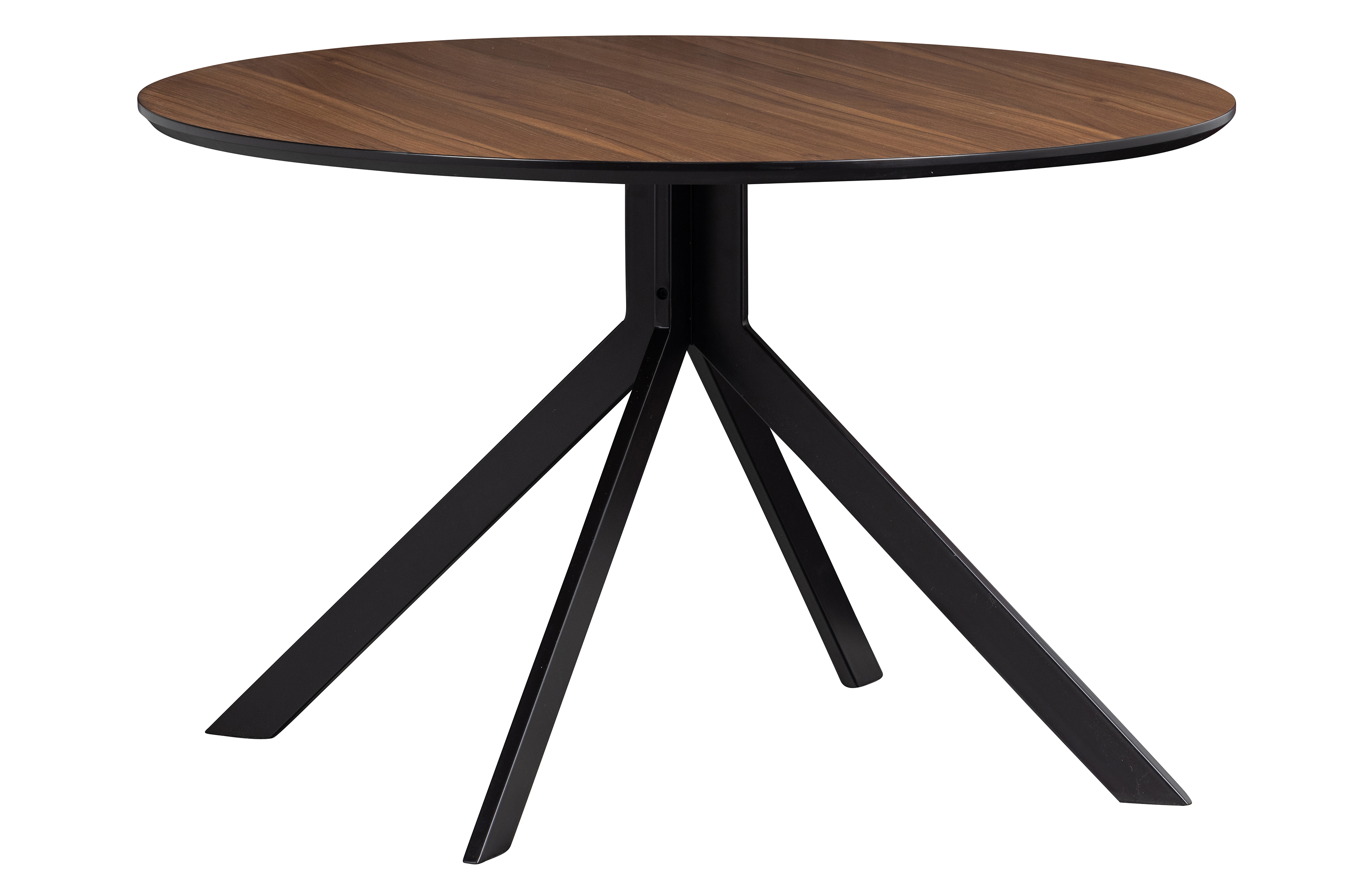 WOOOD EXCLUSIVE Bruno spisebord, rund - valnøddefinér MDF og stål (Ø120)