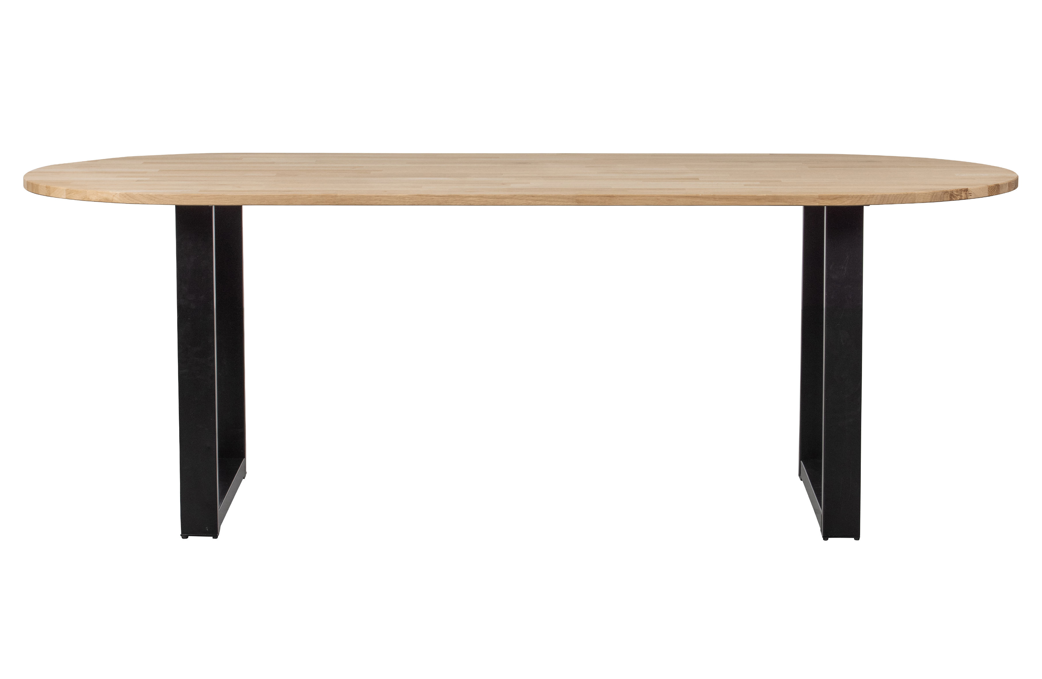 WOOOD Tablo matbord, ovalt - naturlig ek och svart stål
