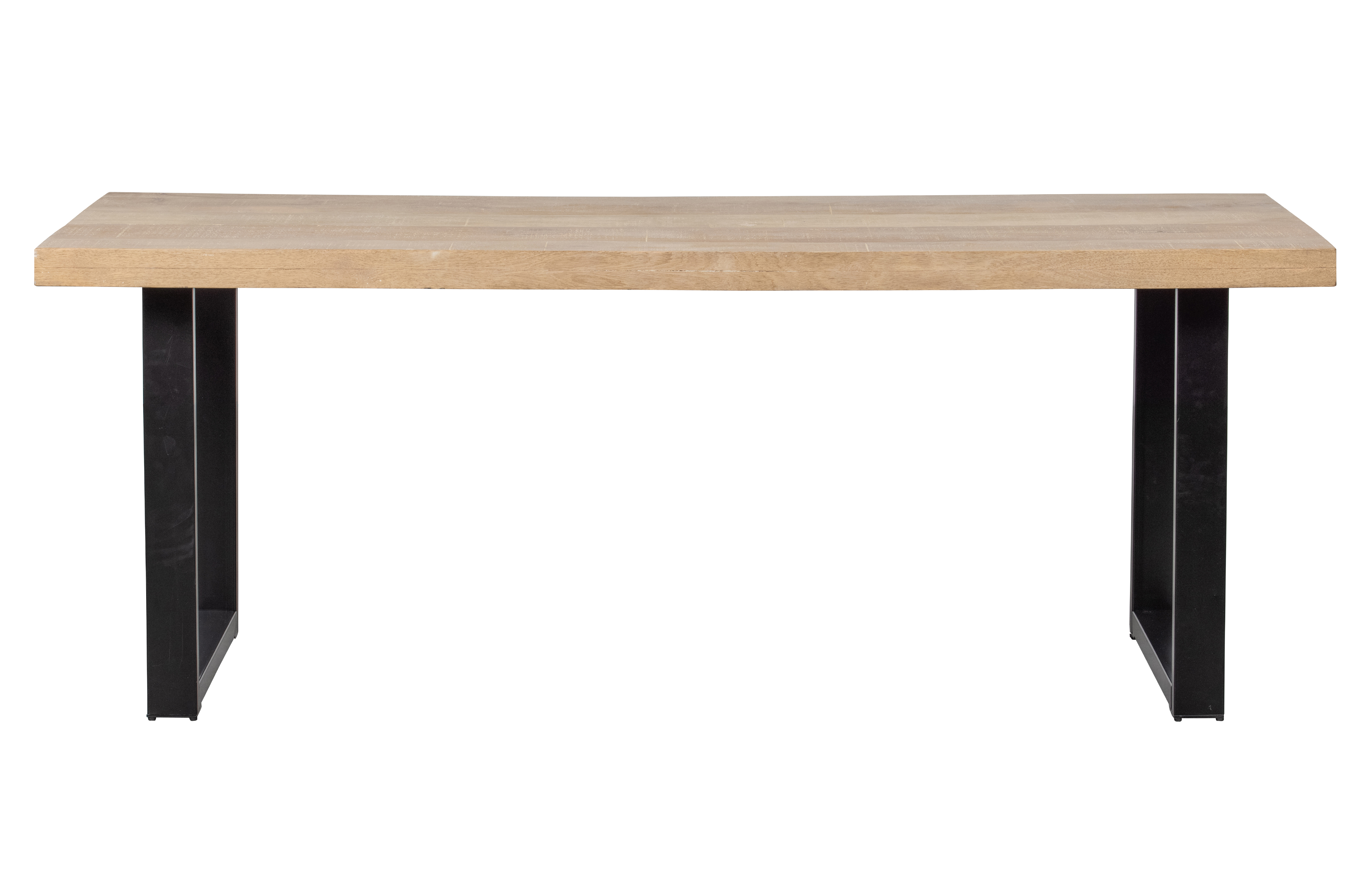 WOOOD Tablo spisebord, rektangulær - hvidvasket mangotræ og sort stål  (180x90)