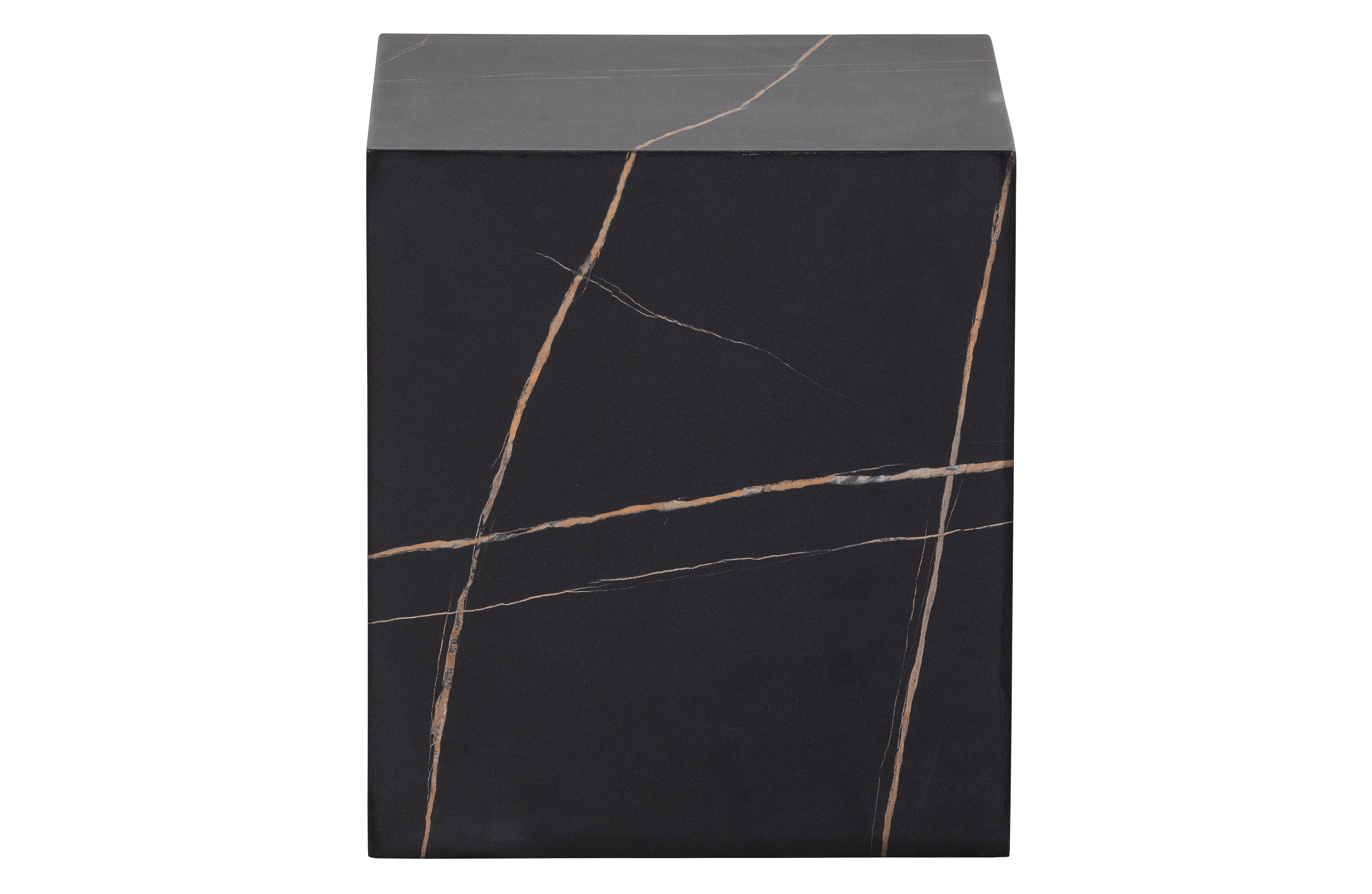 WOOOD EXCLUSIVE Benji sidebord, kvadratisk - sort MDF med marmorprint (40x40)