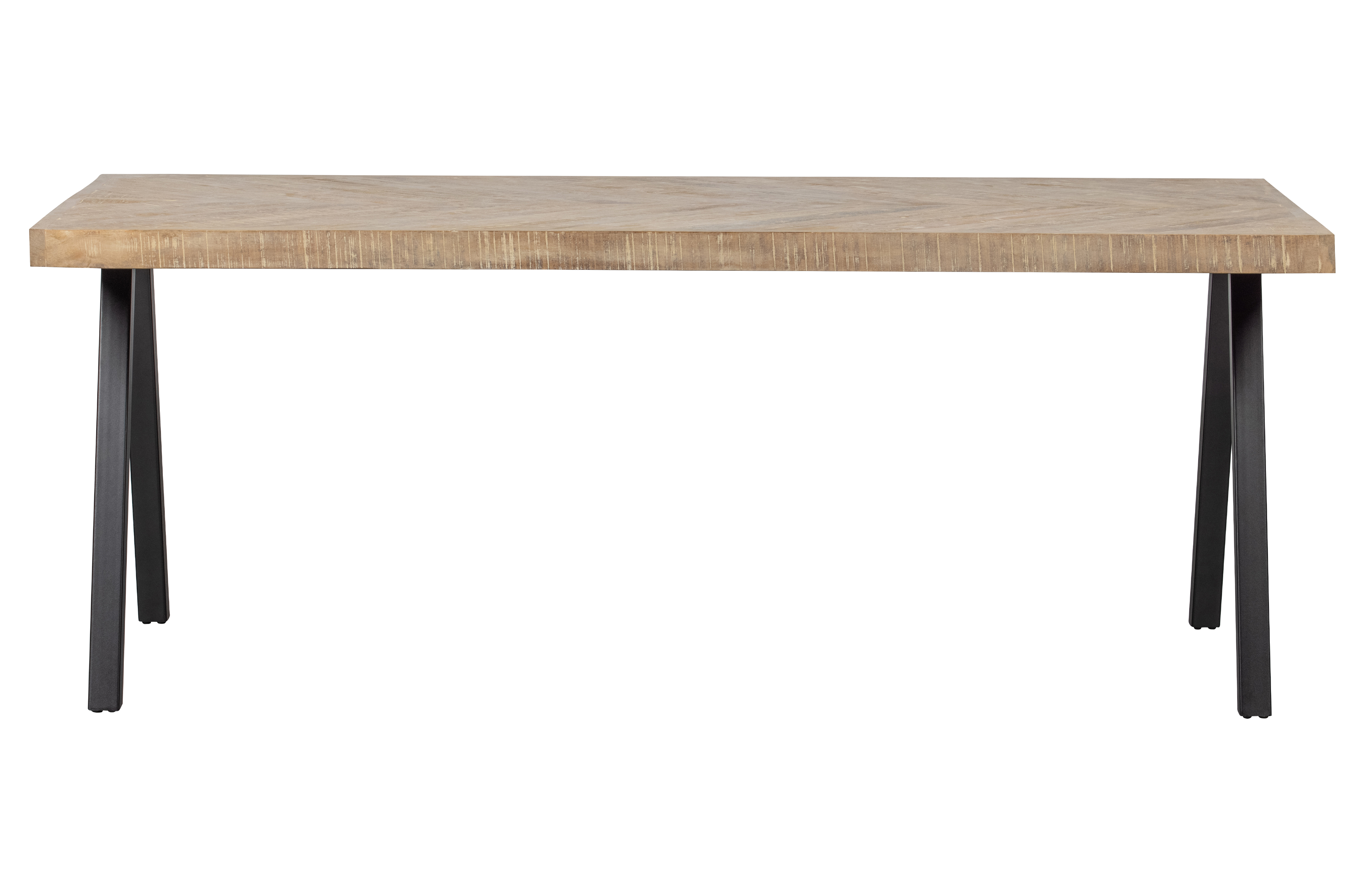 WOOOD Tablo sildebens spisebord, rektangulær - hvidvasket mangotræ og stål (180x90)