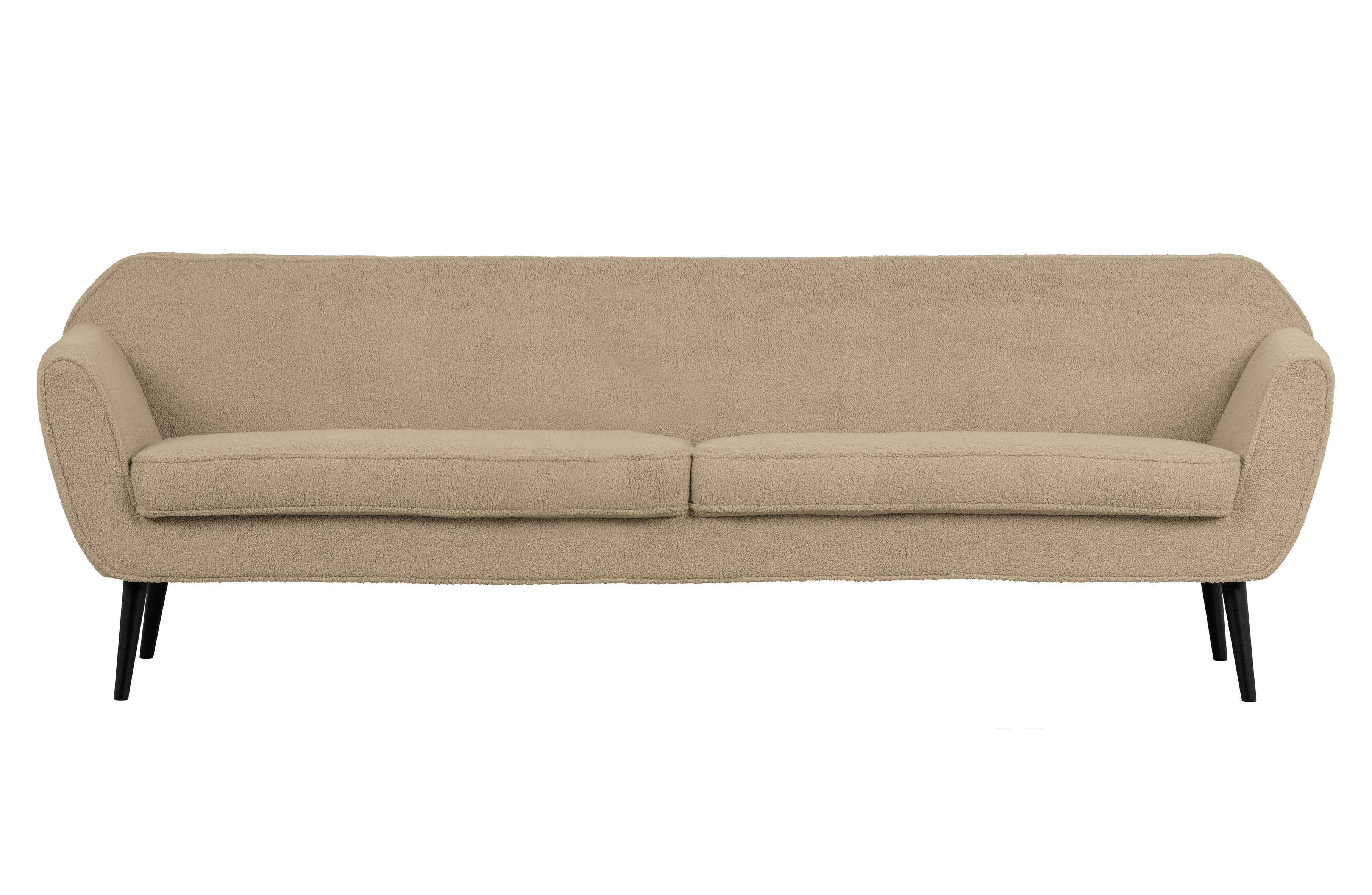 WOOOD Rocco XL sofa - sand polyester bamsestof og sort bøgetræ