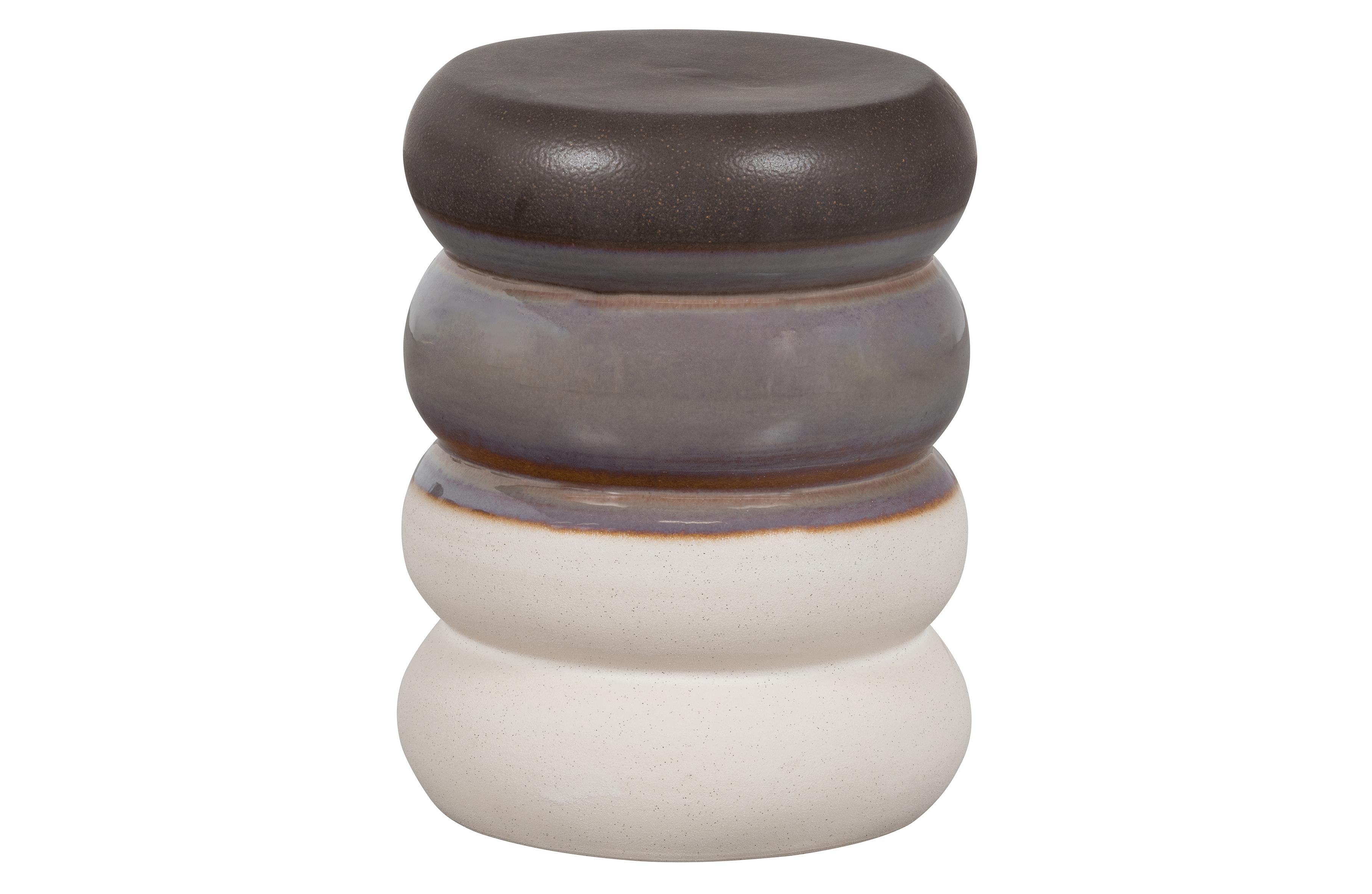 VTWONEN Bulb sidebord, rund - grå meleret keramik (Ø34Ø)