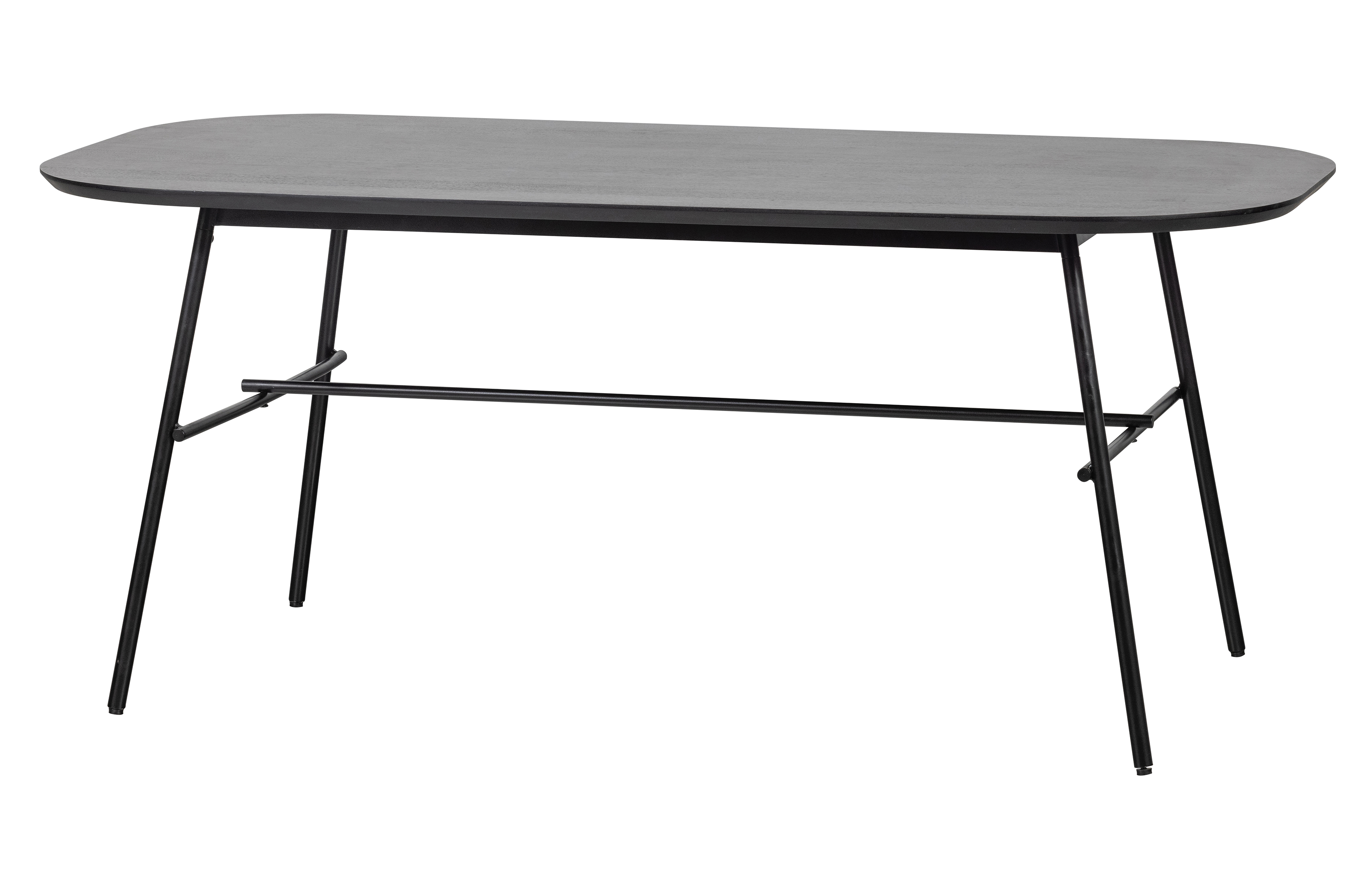 VTWONEN Elegance spisebord, rektangulær - sort mangotræ og metal (180x90)