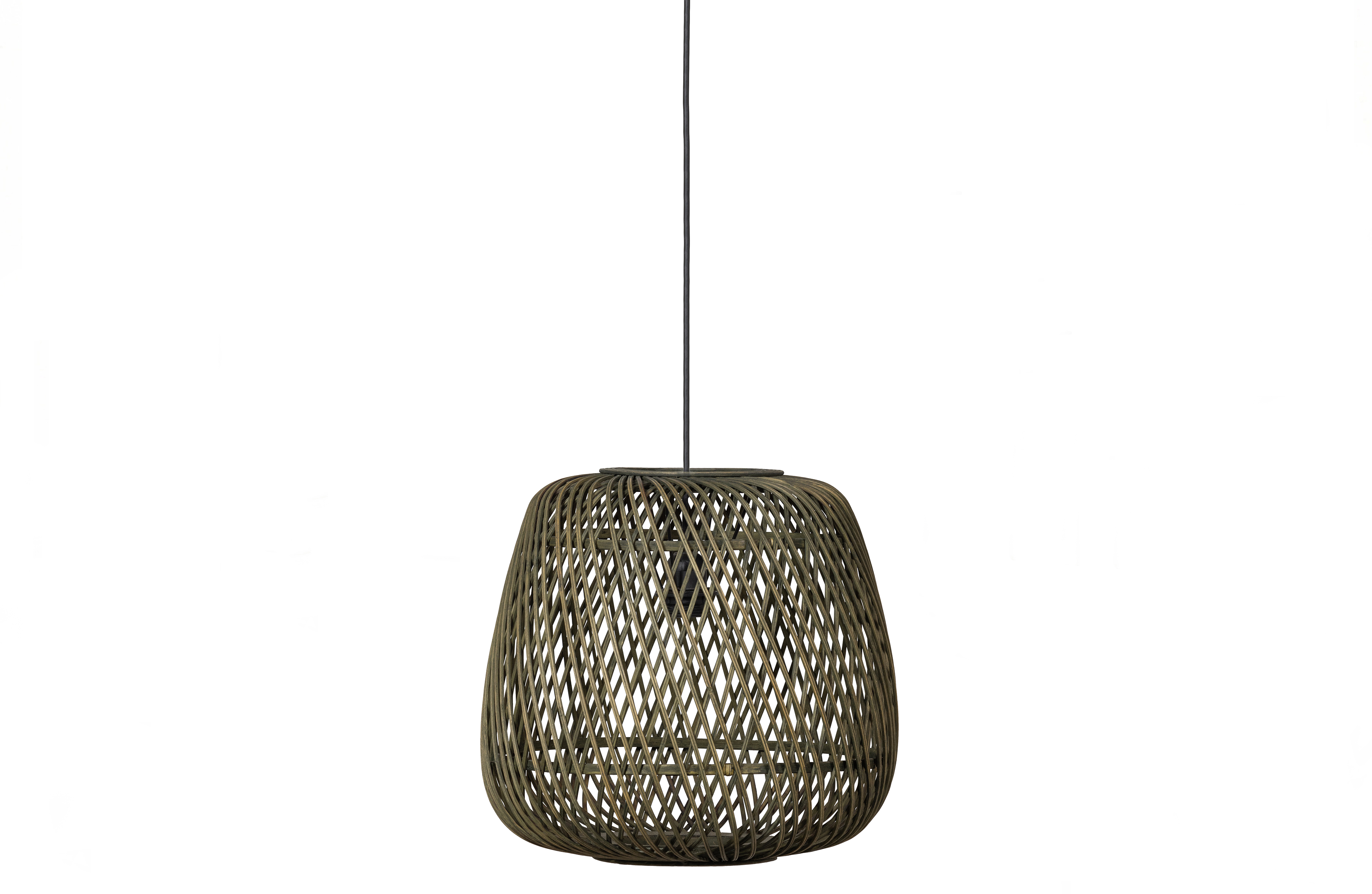 WOOOD EXCLUSIVE Moza loftlampe, rund - grøn bambus (Ø36)