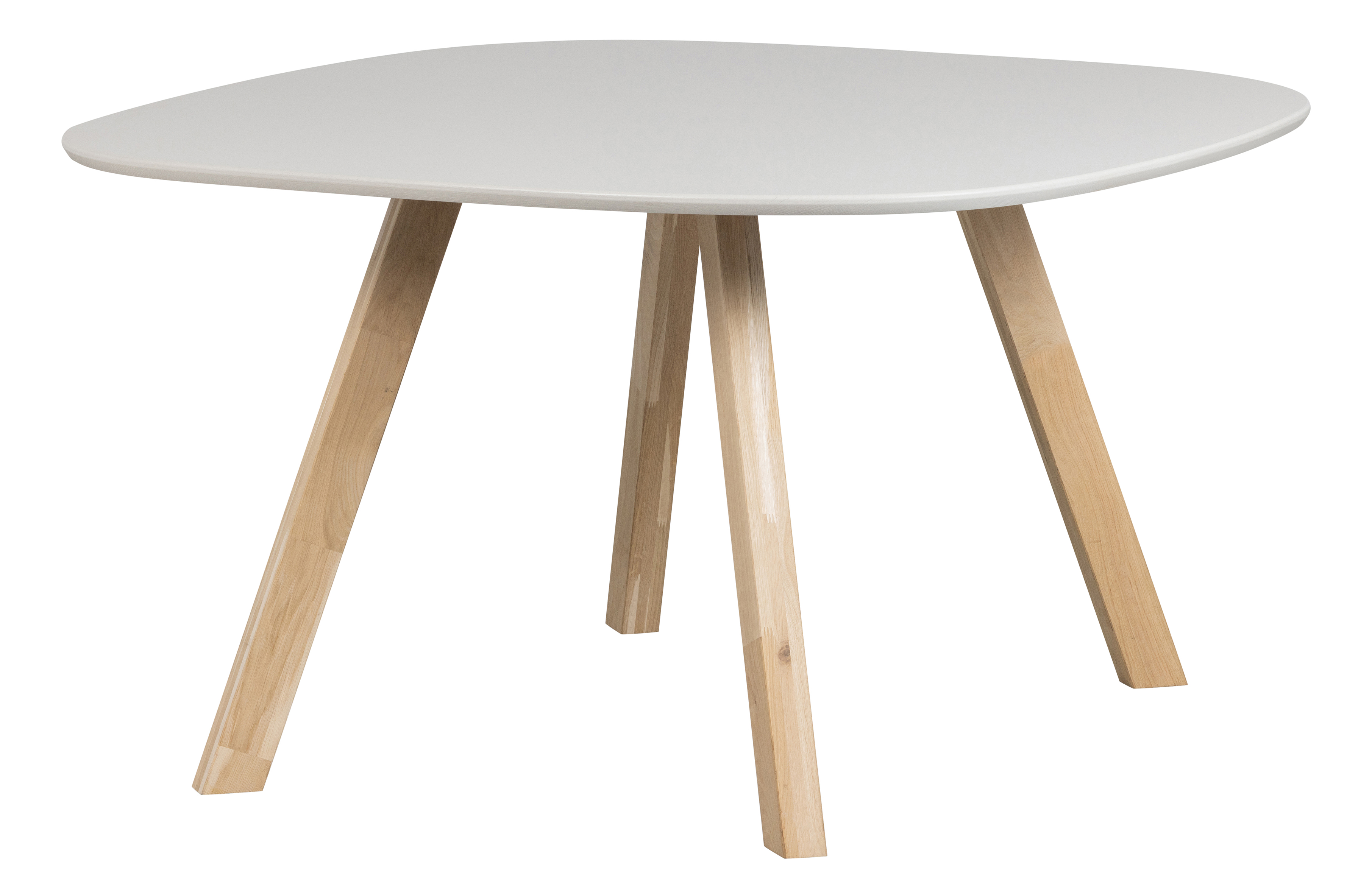 WOOOD Tablo spisebord, m. organisk form, kvadratisk - tåget grå ask og natur eg (130x130)