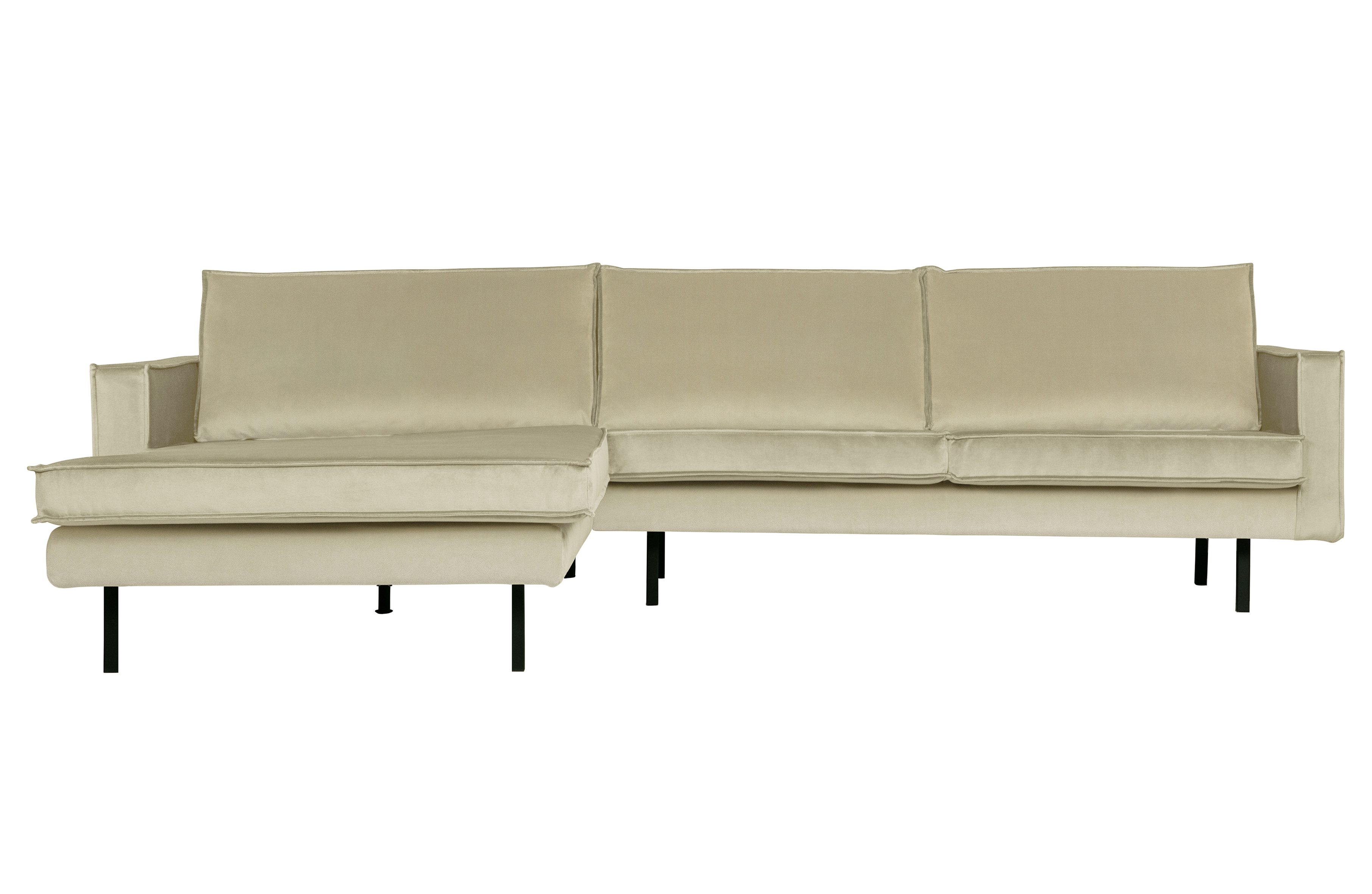 BEPUREHOME Rodeo sofa, m. venstre chaiselong - pistacie fløjl