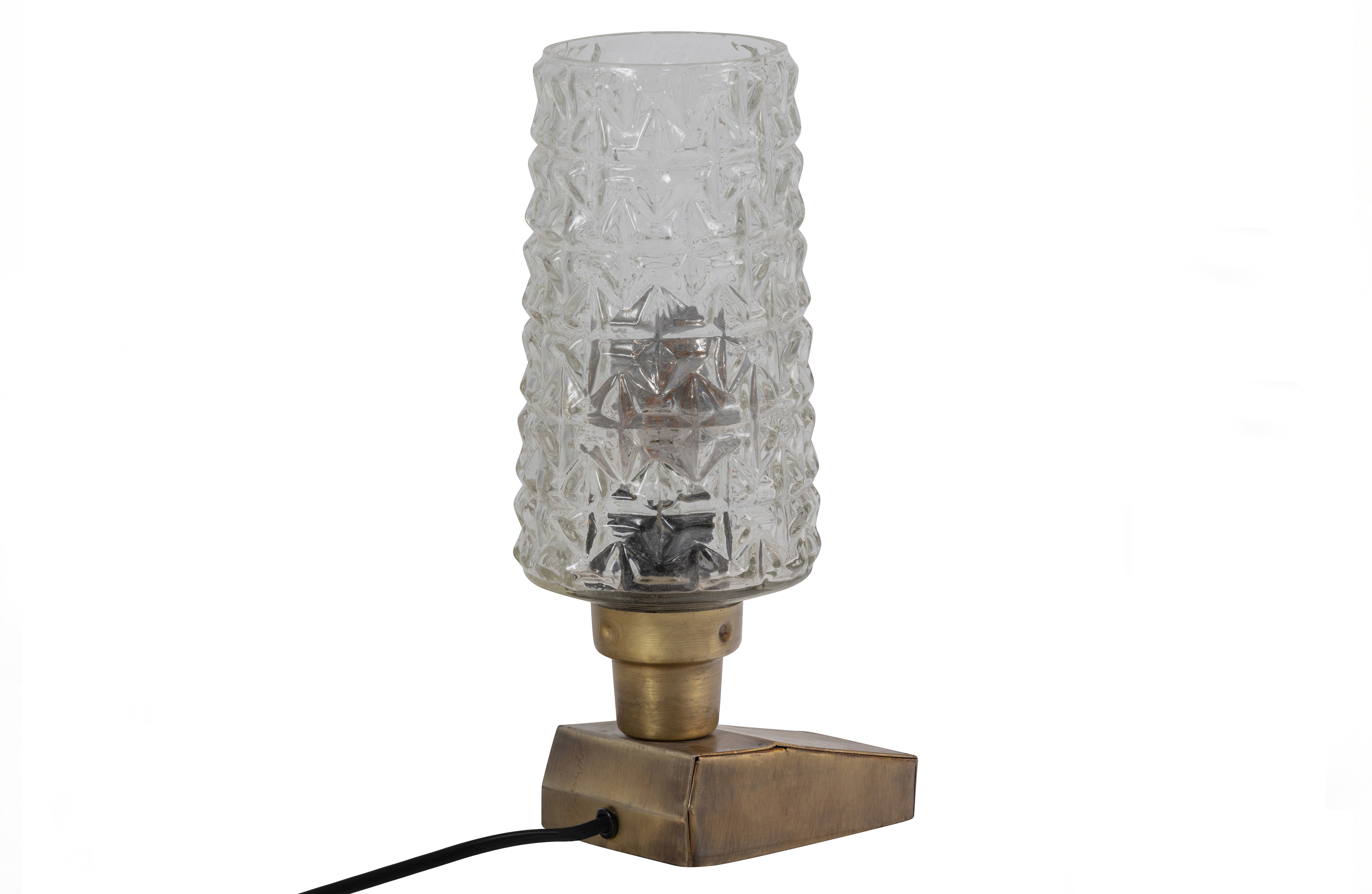 BEPUREHOME Charge bordlampe - klar glas og antik messing metal