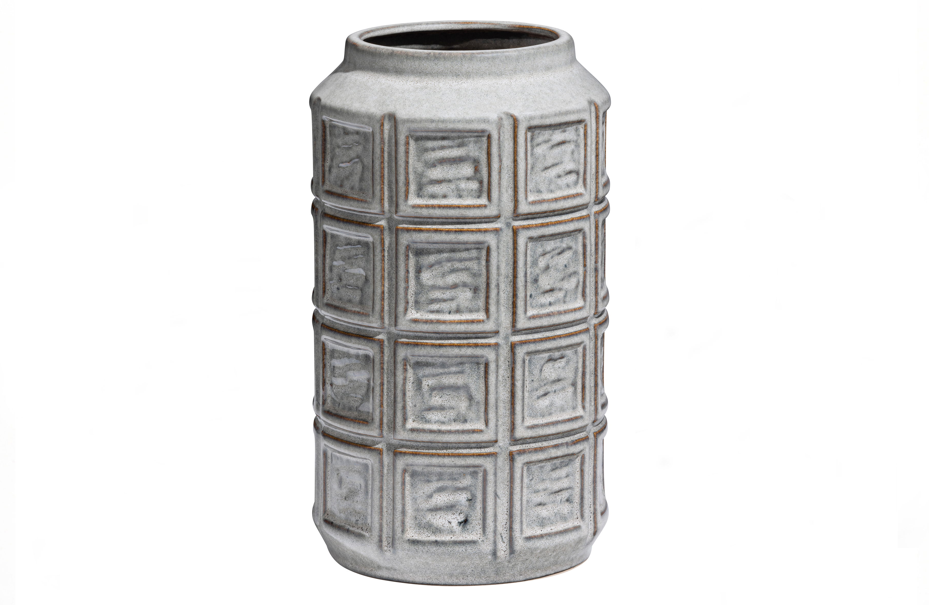 BEPUREHOME Contain vase, rund - lysegrøn keramik (H:32)