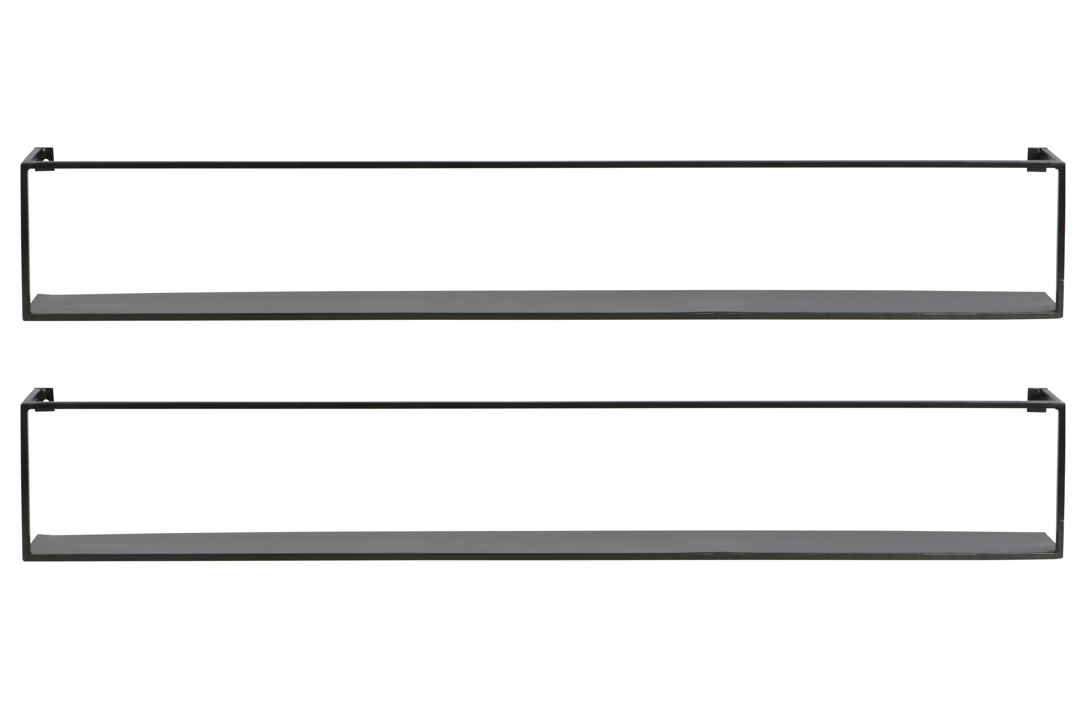 WOOOD Meert væghylde, rektangulær - sort jern (B:100) (sæt med 2)