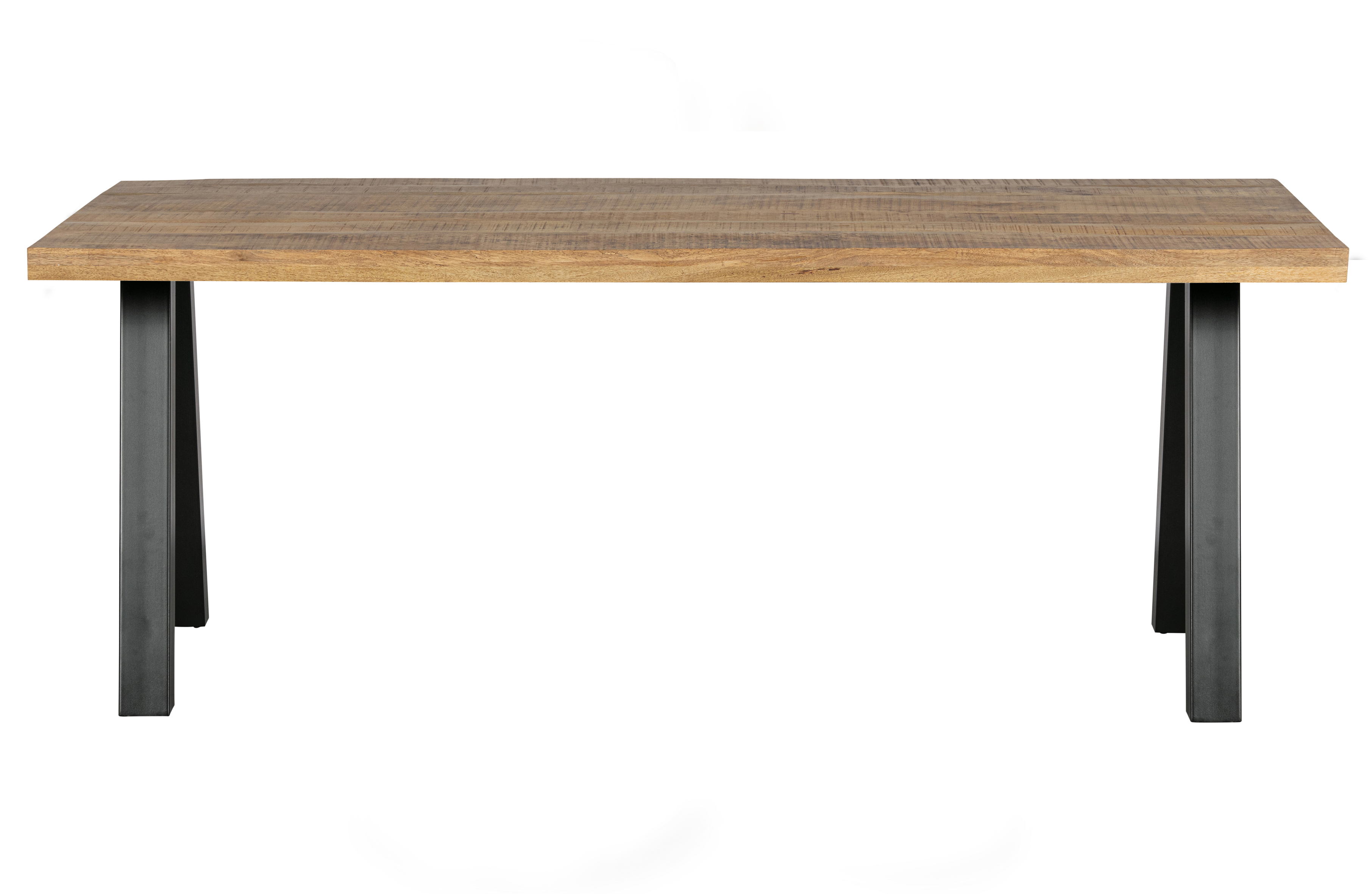 WOOOD Tablo spisebord, rektangulær - naturmeleret mangotræ og Utrecht ben sort metal (200x90)