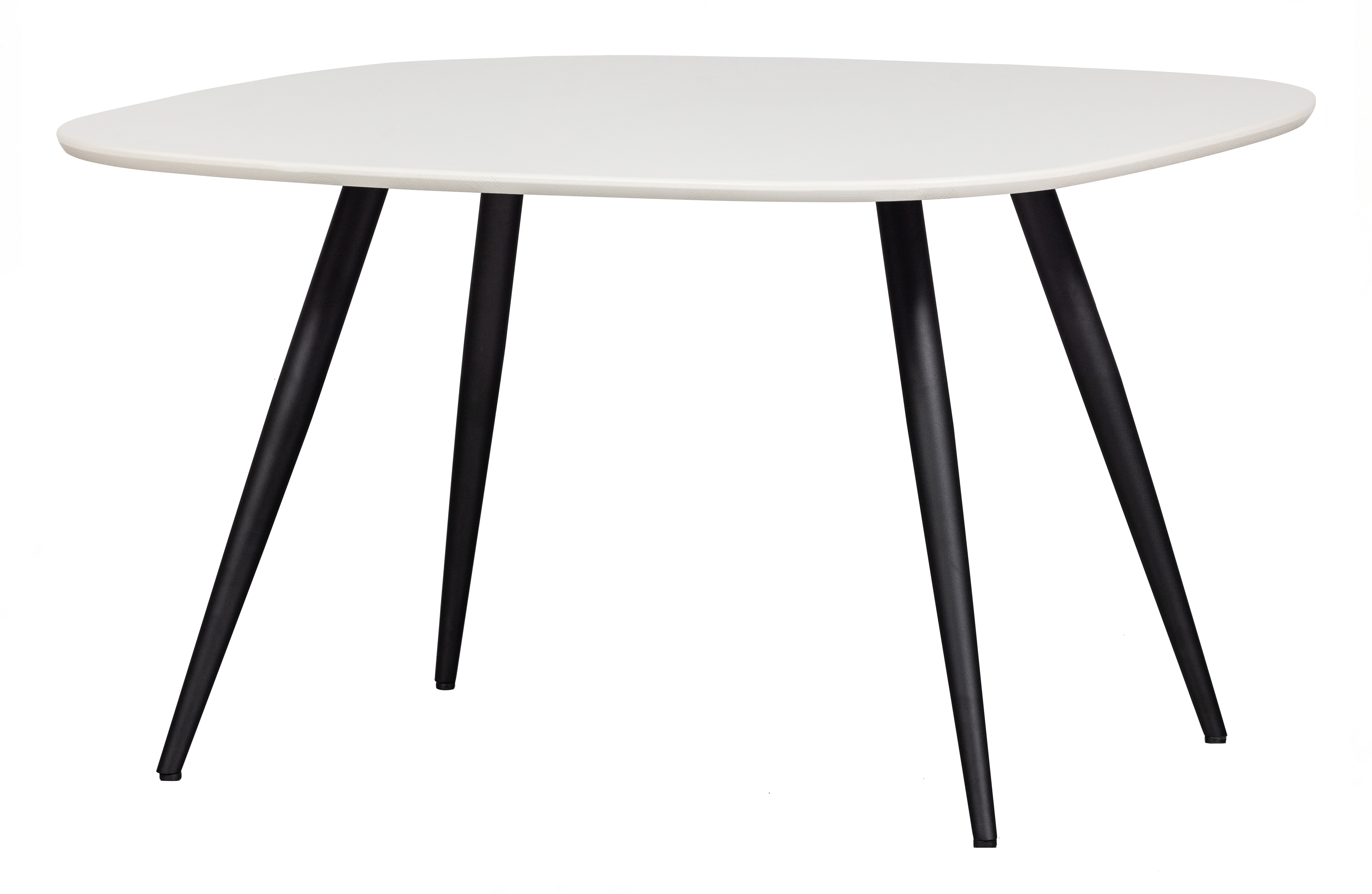 WOOOD Tablo spisebord, organisk - tåge egetræ og koniske ben sort metal (130x130)