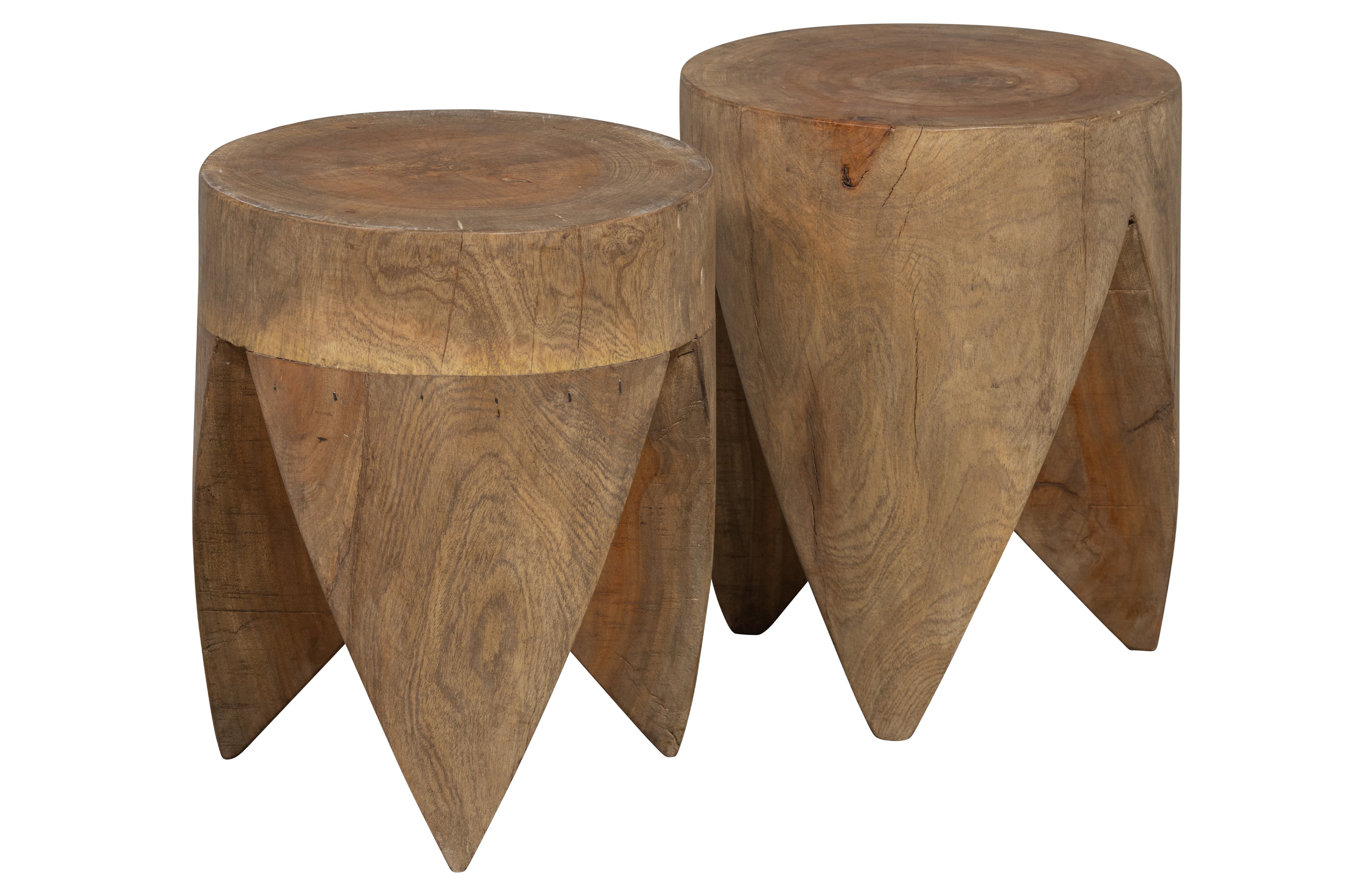BEPUREHOME Trunk sidobord, runt - naturligt återvunnet trä