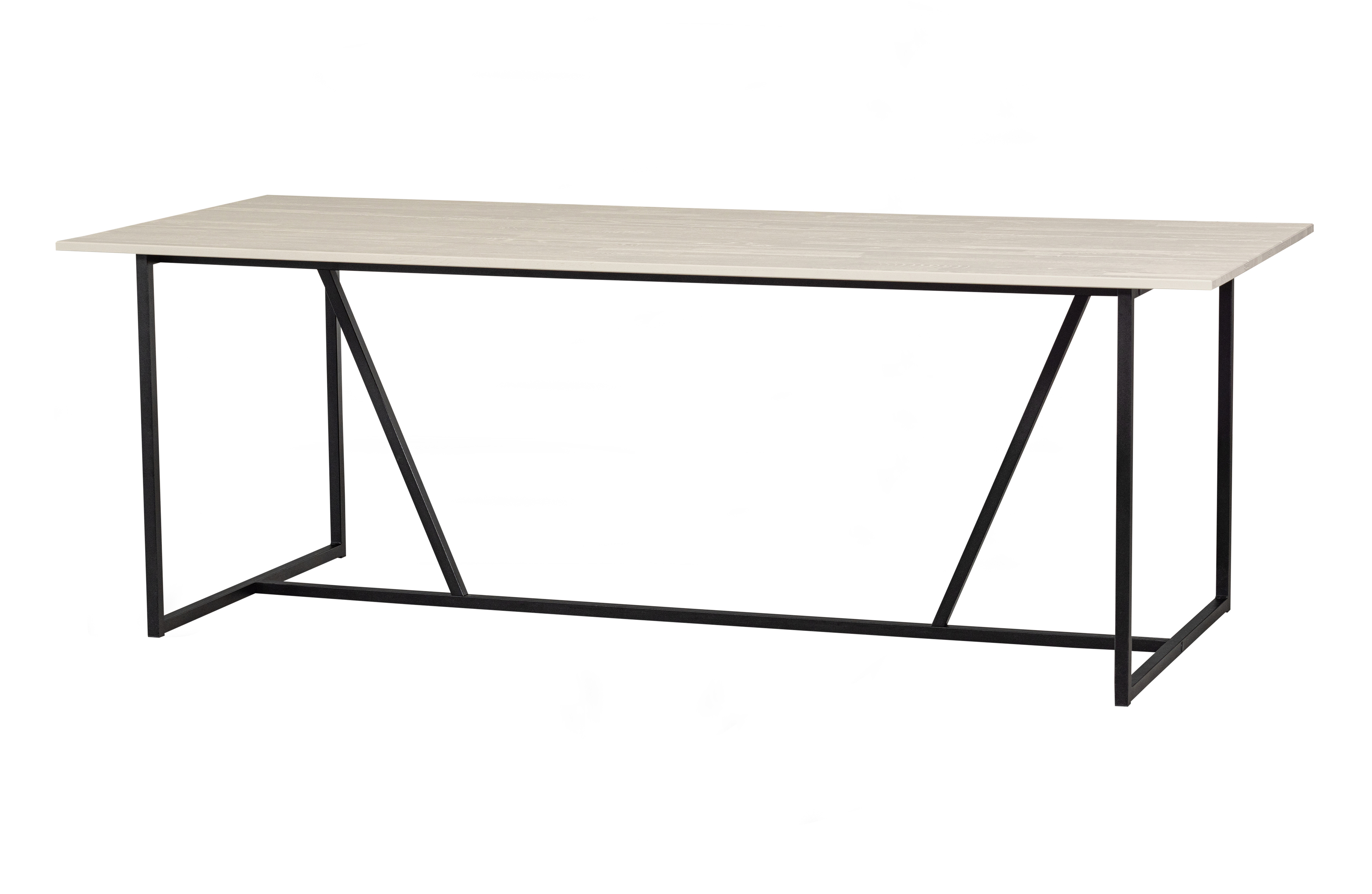 WOOOD EXCLUSIVE Silas spisebord, rektangulær - dust (grå/sand) børstet asketræ og metal (220x90)