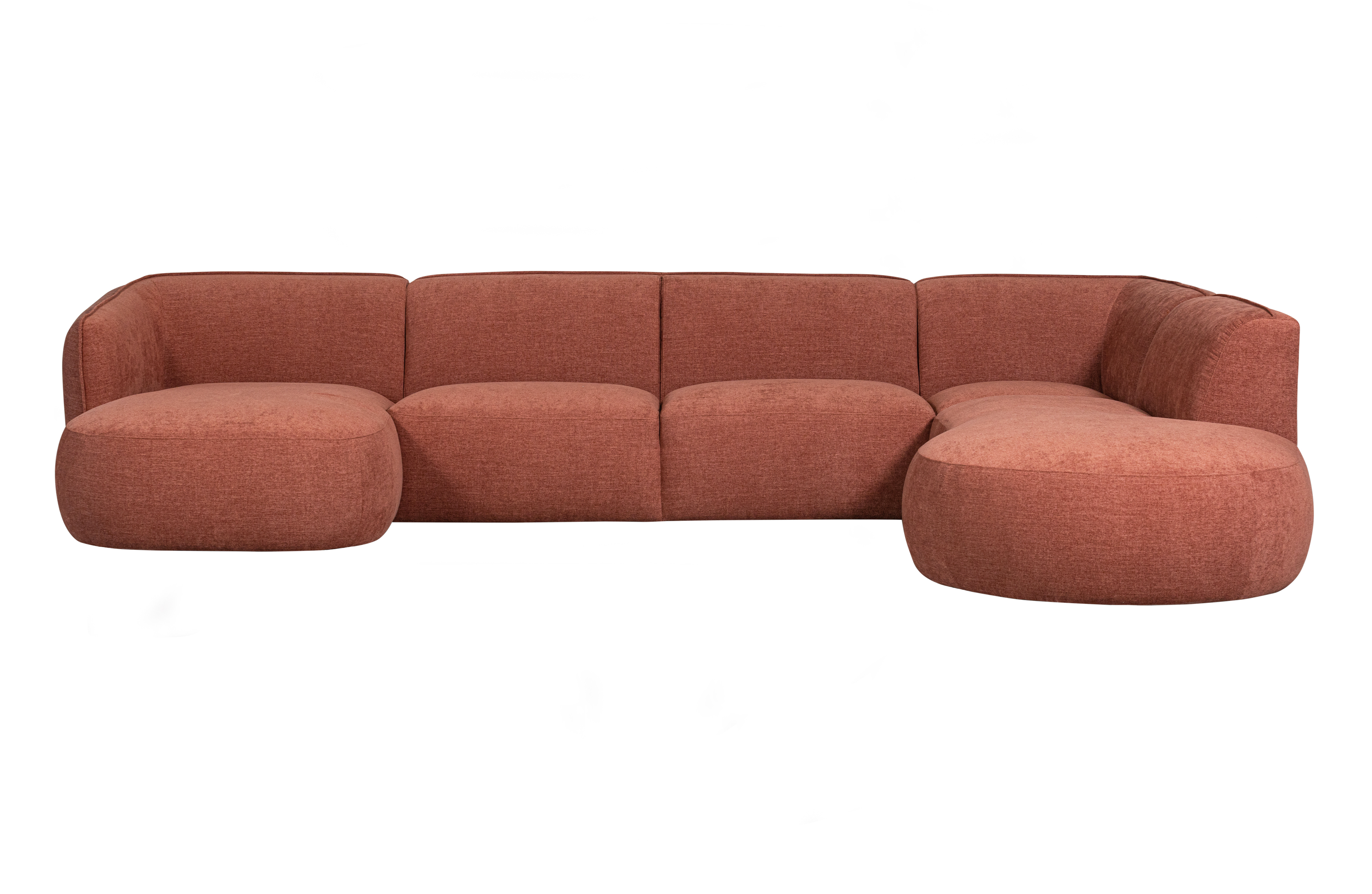 WOOOD EXCLUSIVE Polly sofa U-form, højre - lyserød polyester