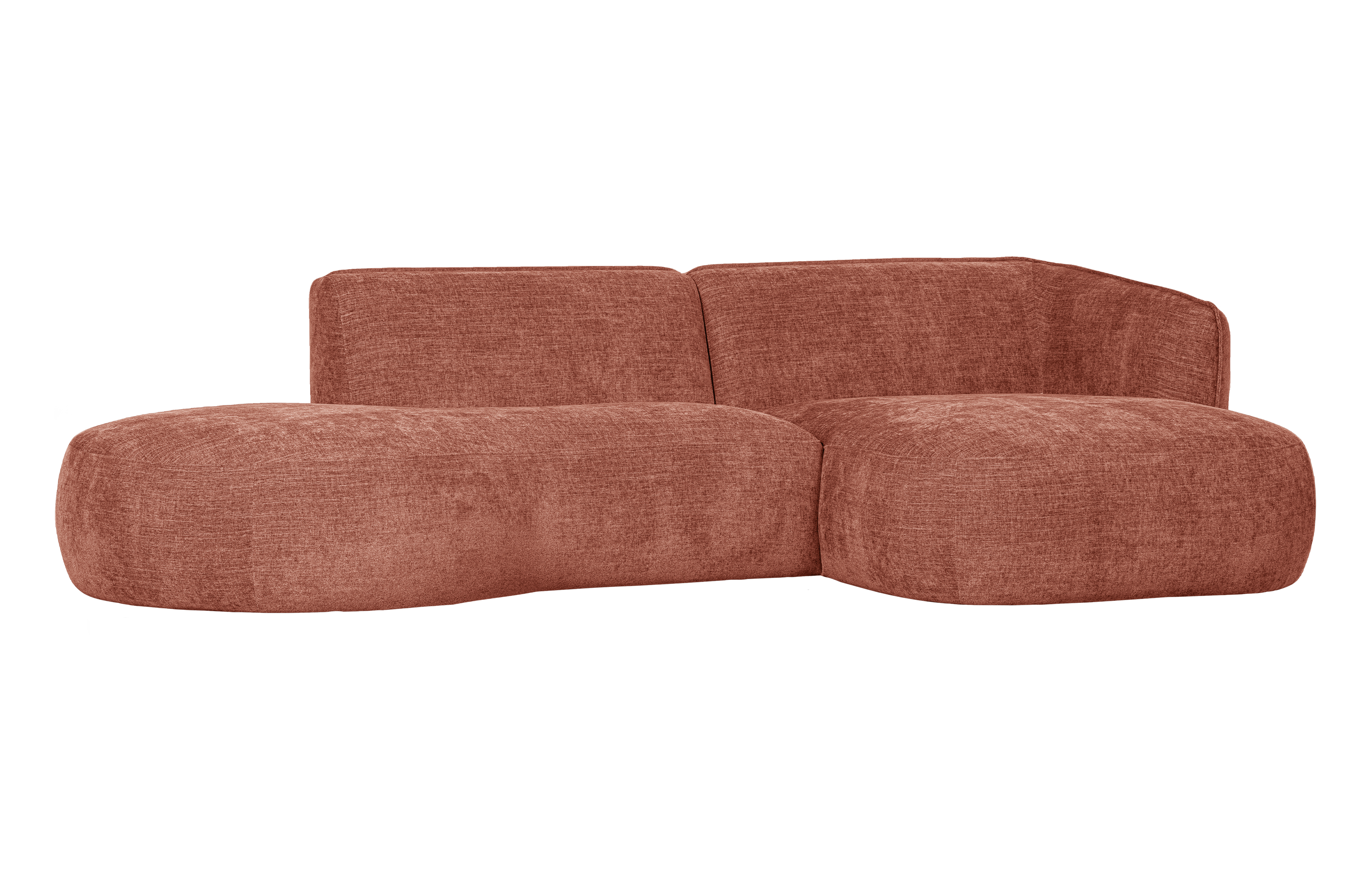 WOOOD EXCLUSIVE Polly sofa, m. højre chaiselong - lyserød polyester