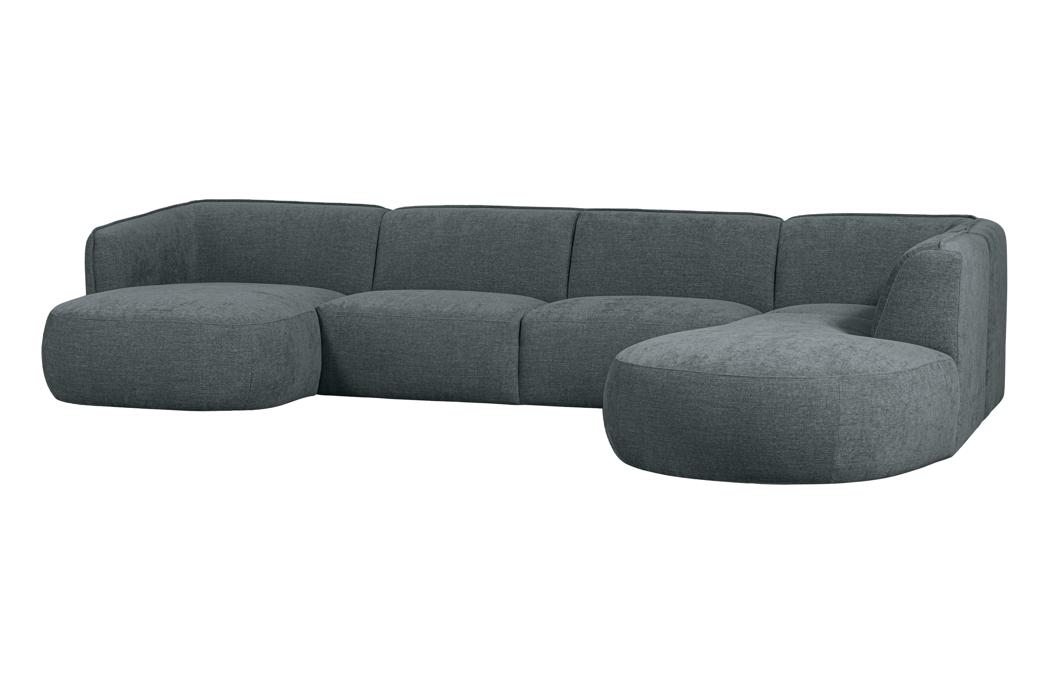WOOOD EXCLUSIVE Polly sofa U-form, højre - blå-grøn polyester