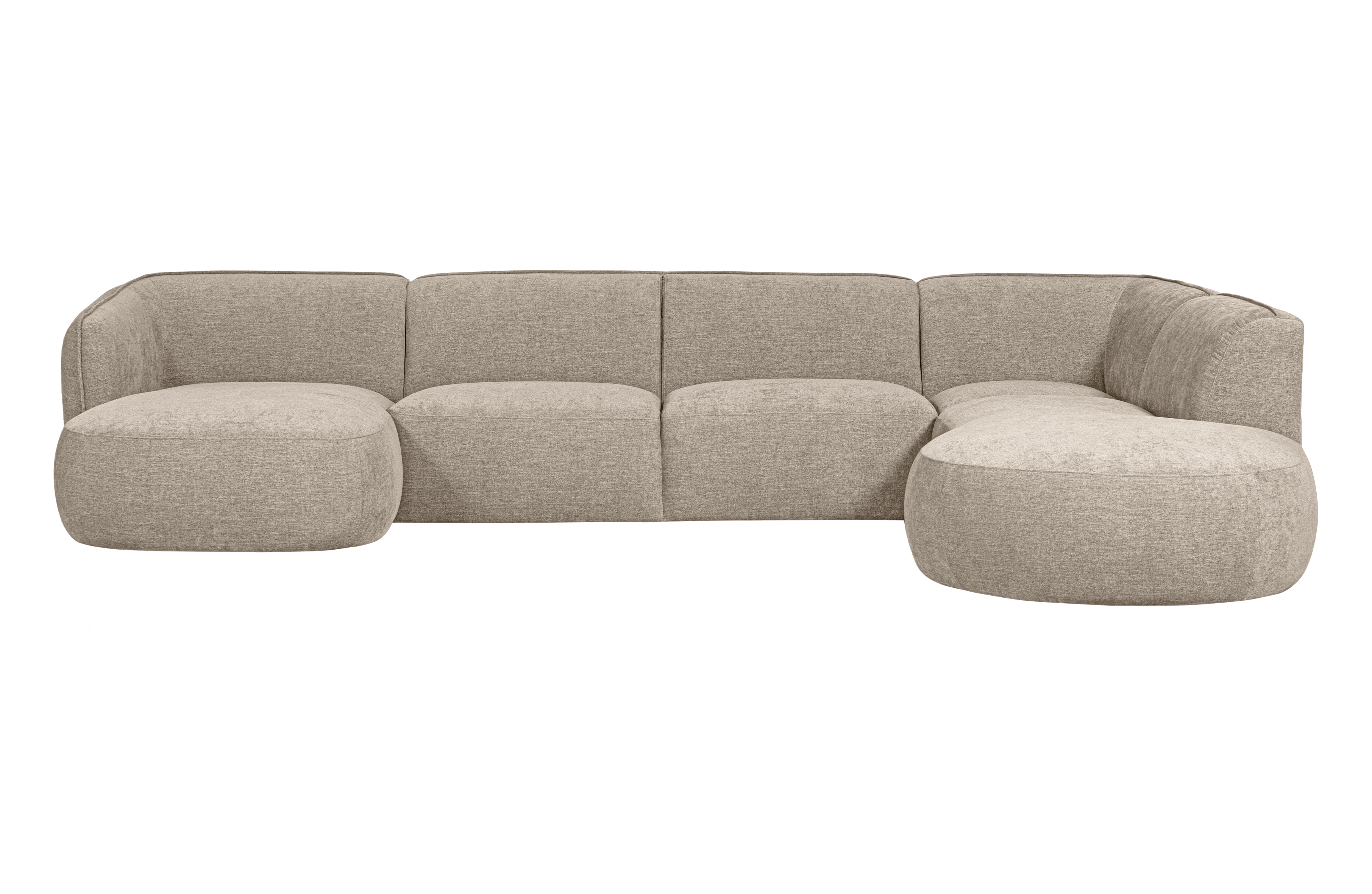 WOOOD EXCLUSIVE Polly sofa U-form, højre - sand polyester