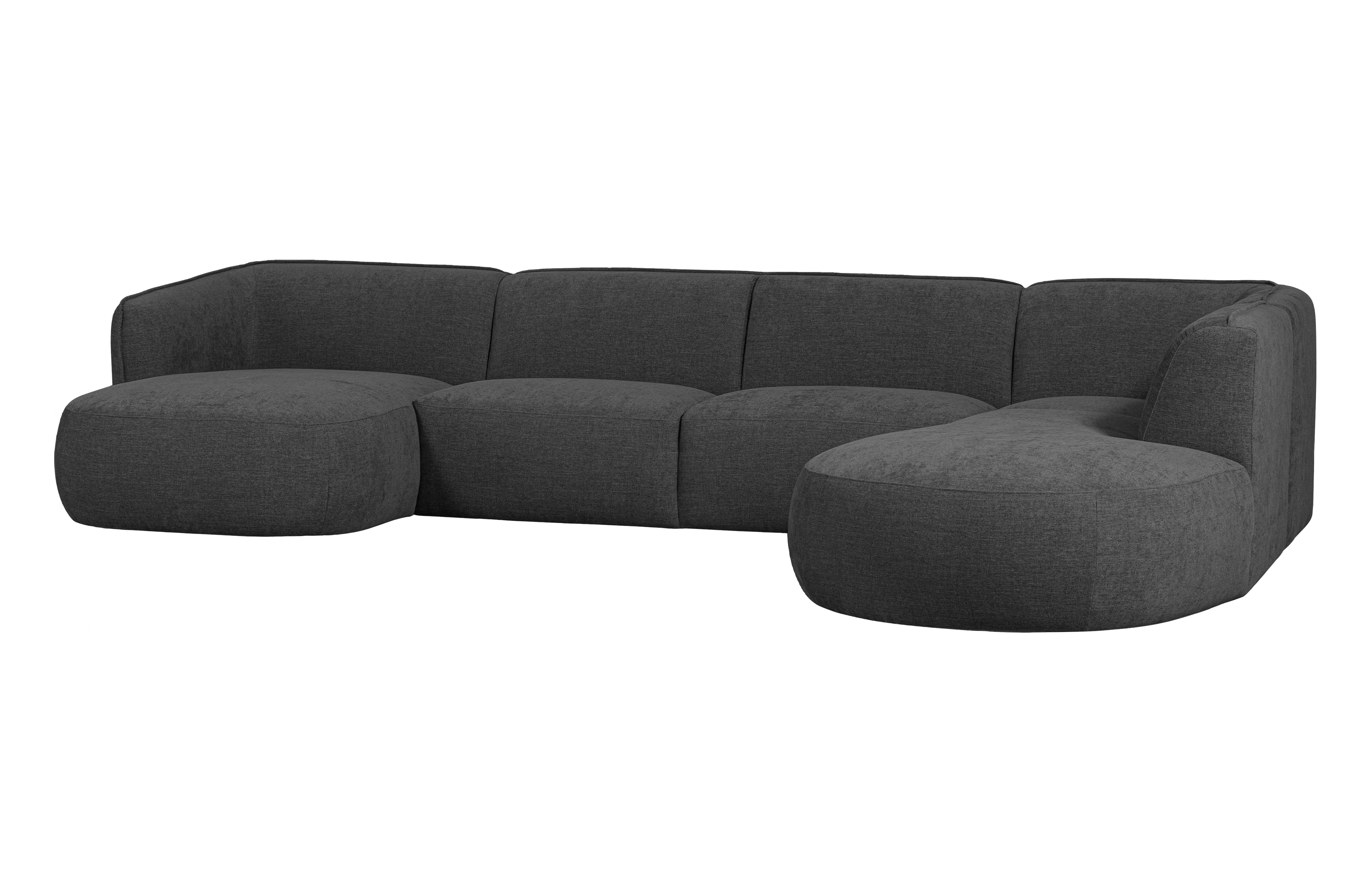 WOOOD EXCLUSIVE Polly sofa U-form, højre - grå polyester