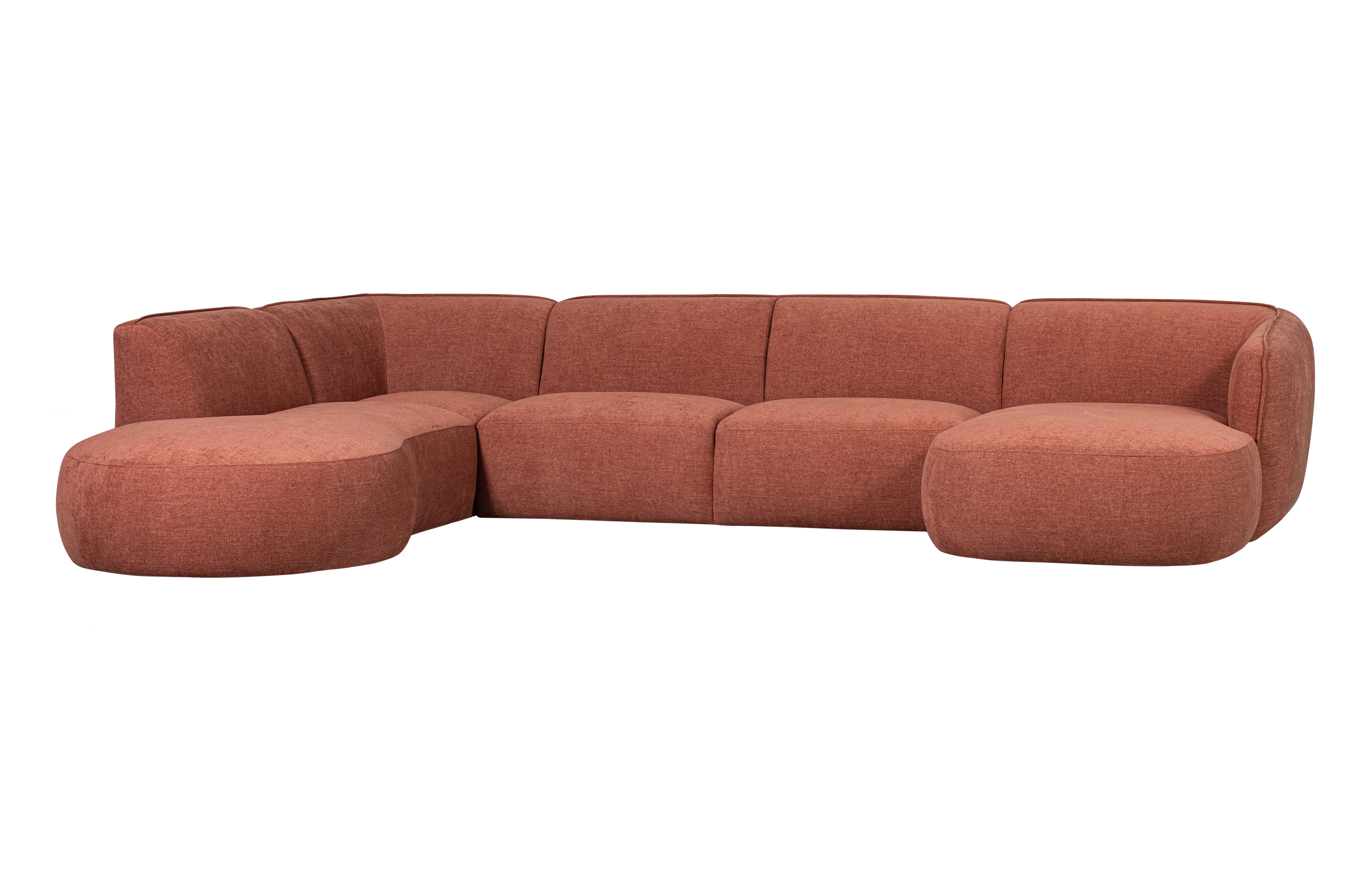 WOOOD EXCLUSIVE Polly sofa U-form, venstre - lyserød polyester