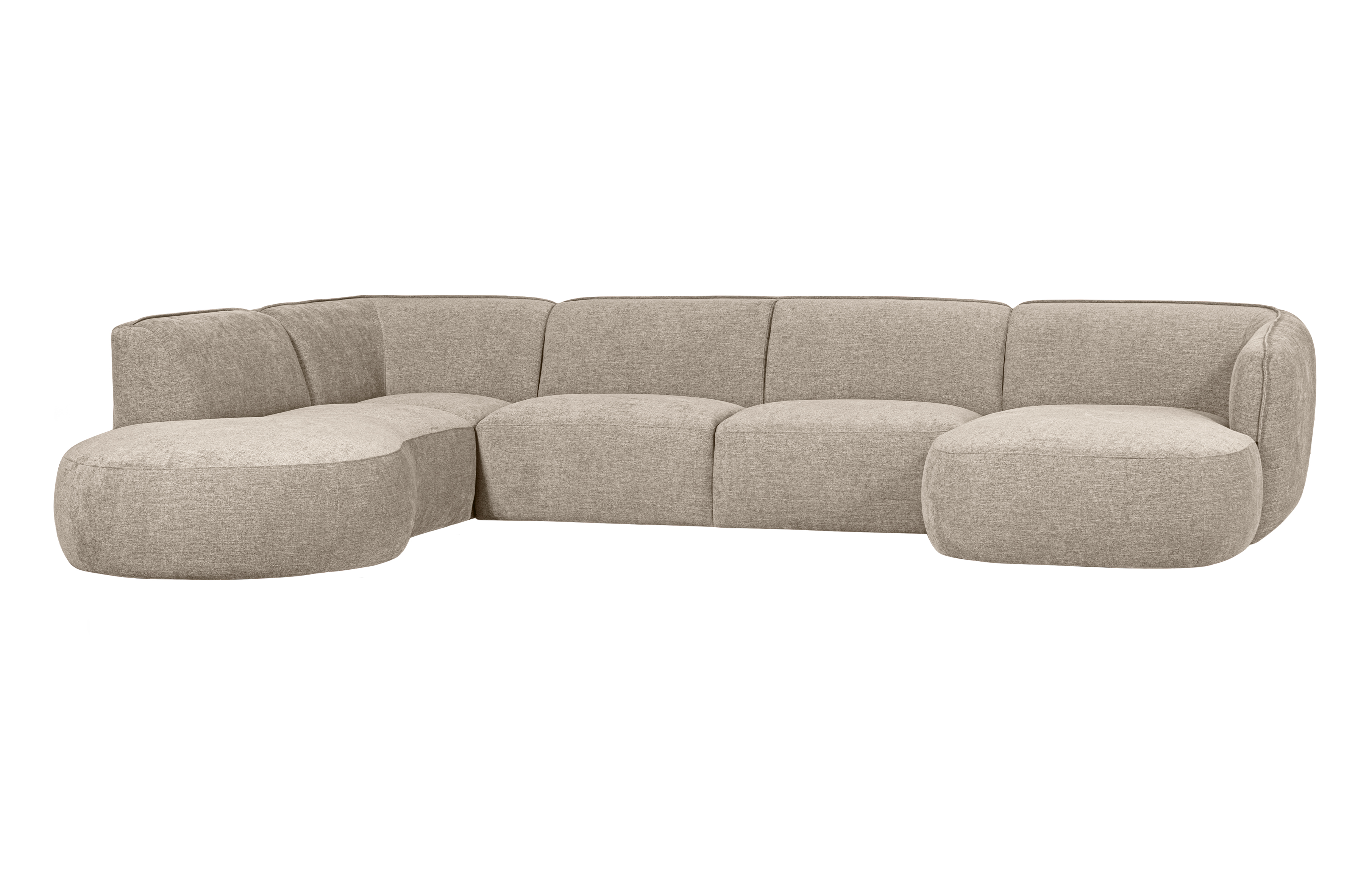 WOOOD EXCLUSIVE Polly sofa U-form, venstre - sand polyester