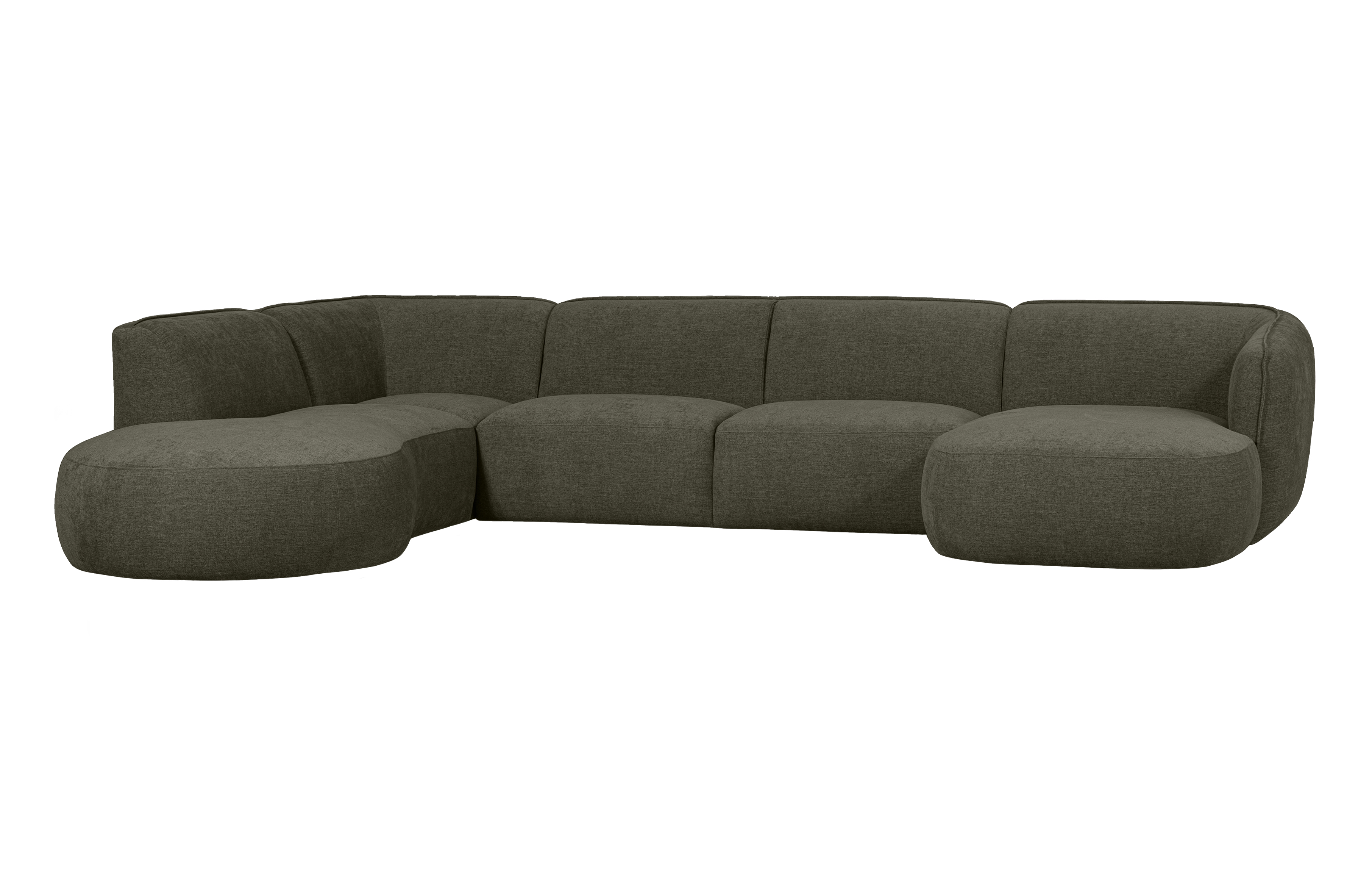 WOOOD EXCLUSIVE Polly sofa U-form, venstre - grøn polyester
