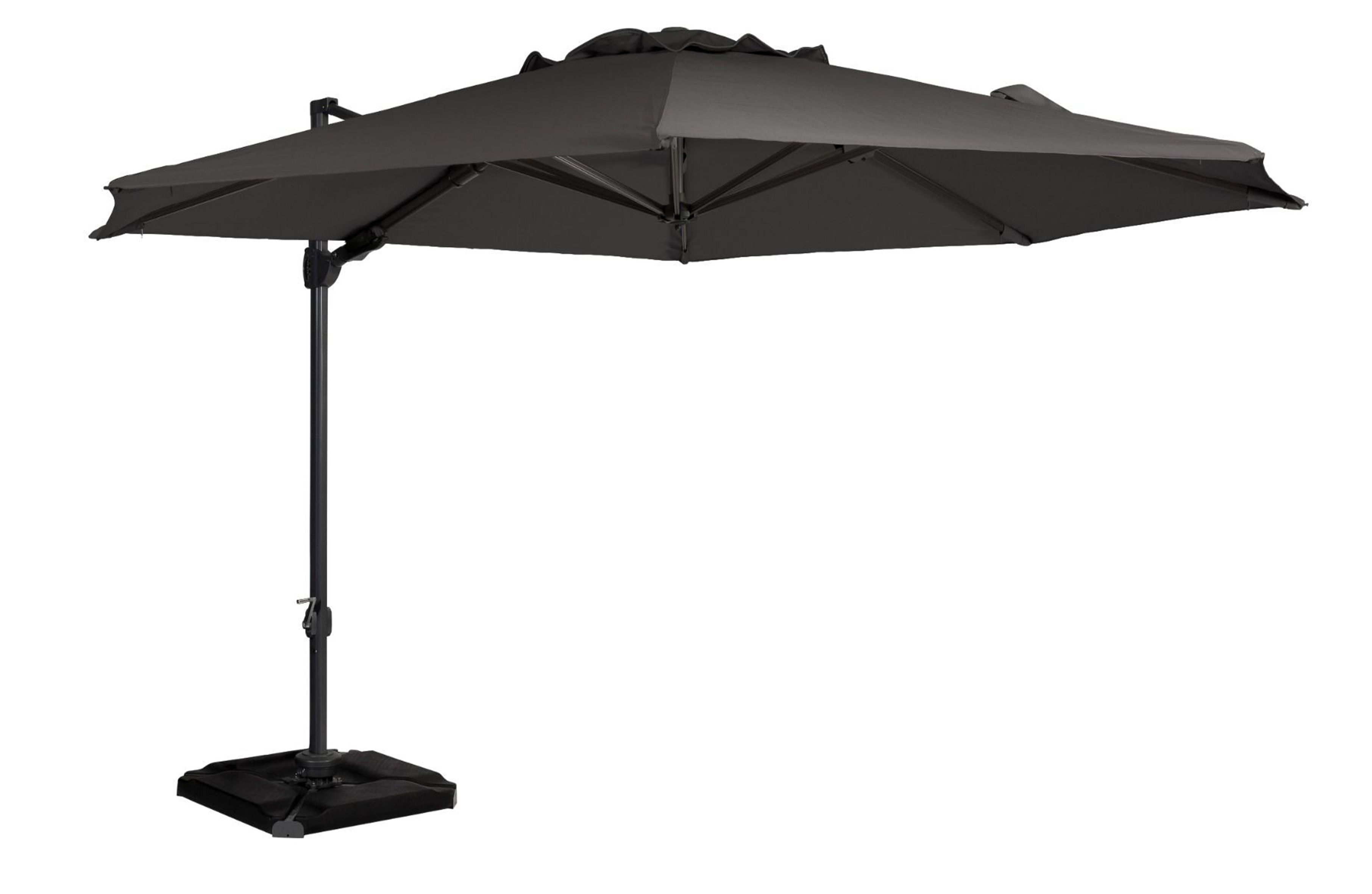 EXOTAN Roma parasol, rund - antracitgrå polyester og aluminium (Ø350)