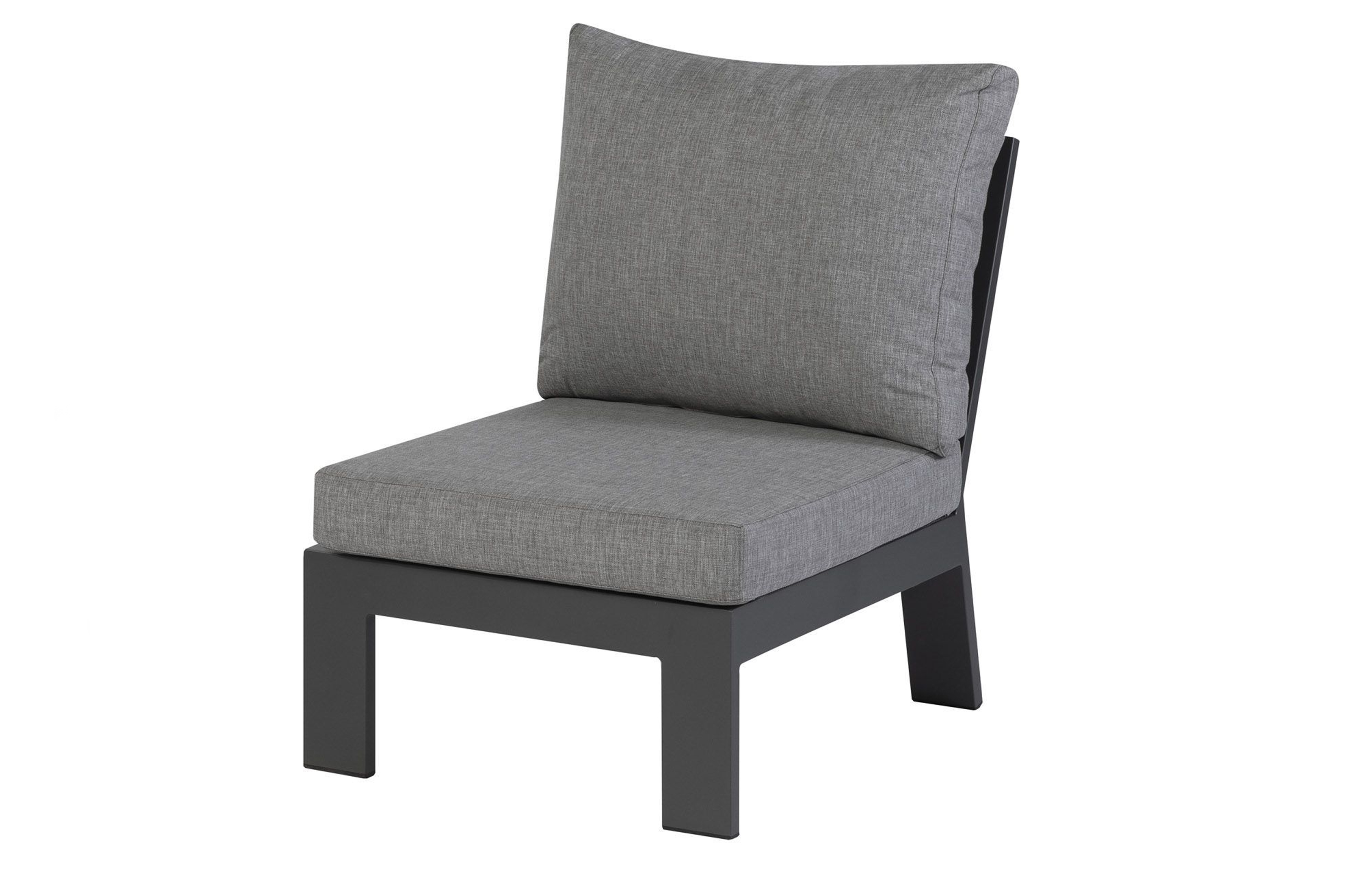 EXOTAN Valerie element loungestol til loungesofa til haven, m. hynder - antracitgrå aluminium