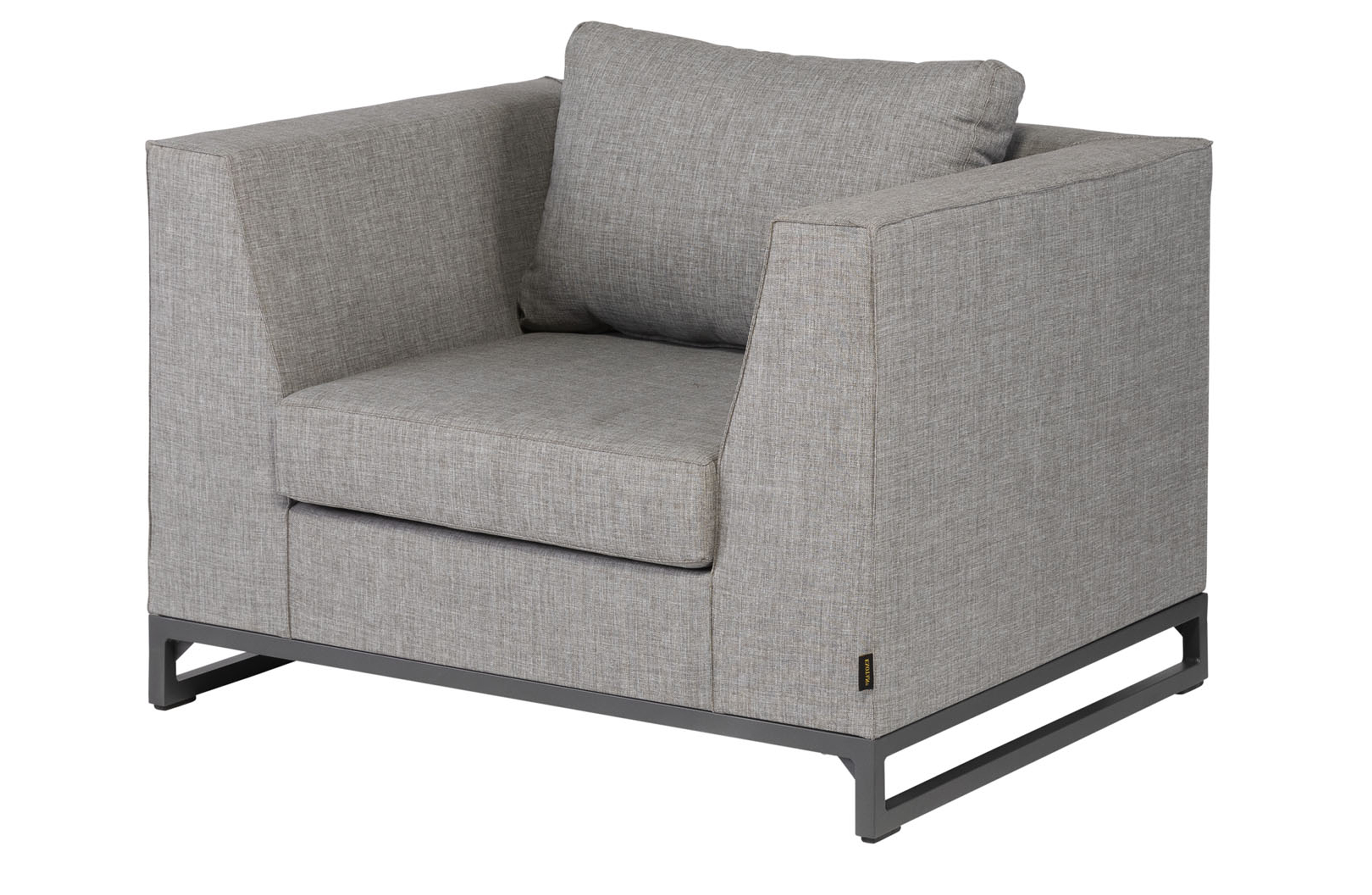 EXOTAN Rhodos loungestol til haven, m. armlæn - askegrå stof og aluminium