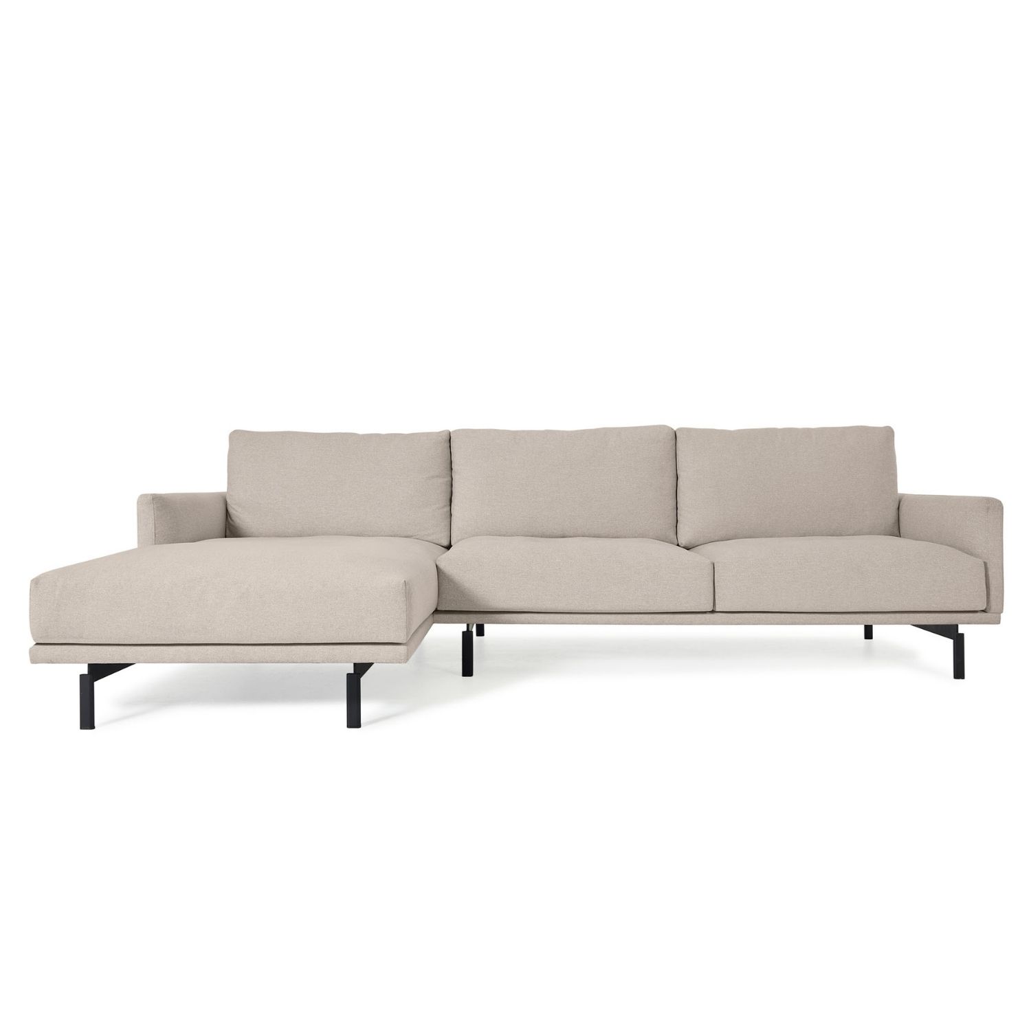 LAFORMA Galene 3 pers. sofa, m. venstre chaiselong - beige genbrugsfibre og jern
