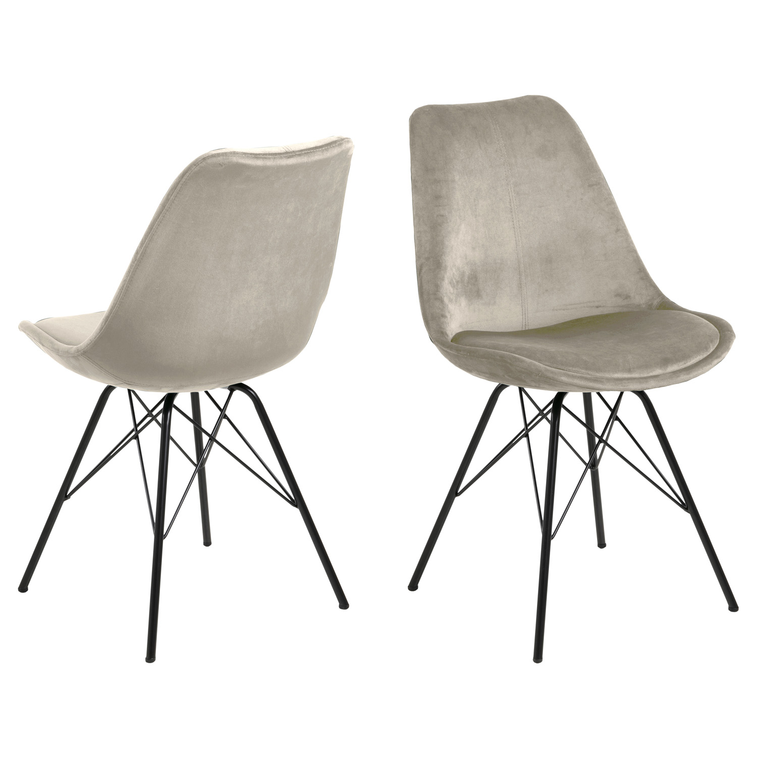 ACT NORDIC Eris spisebordsstol - sand polyester og sort metal