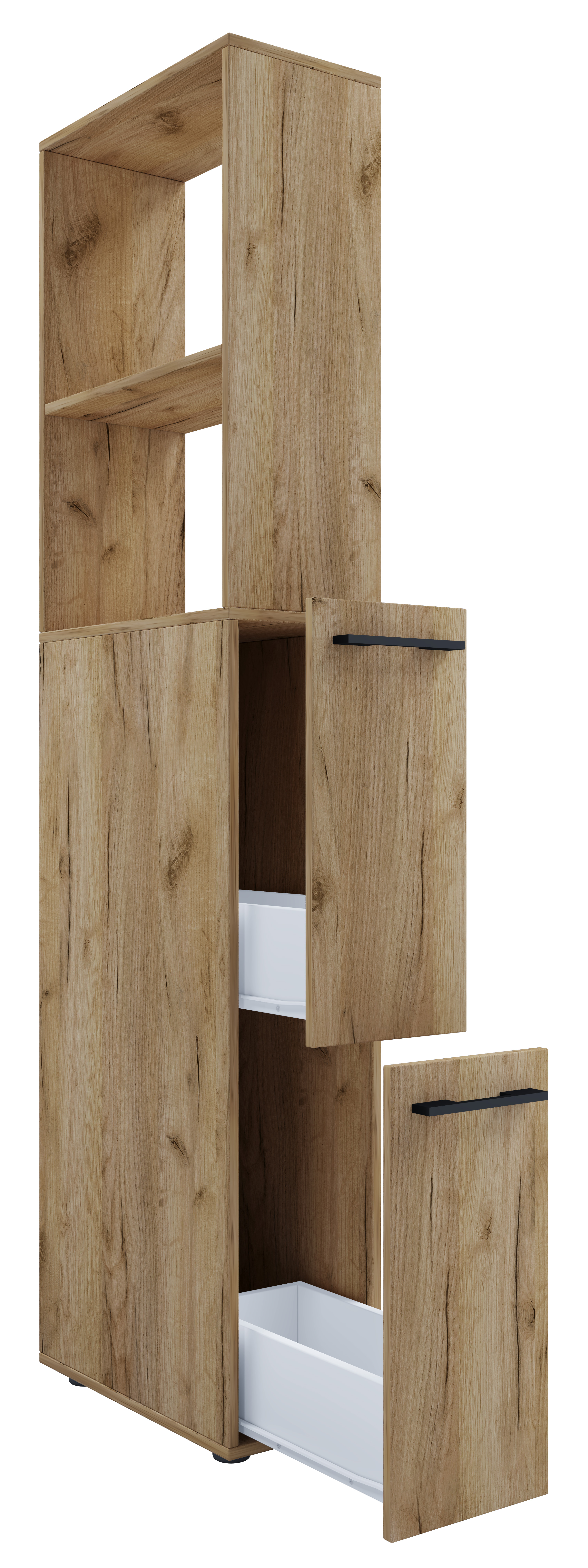 VCM NORDIC Sadilo XL badrumsavdelare, m. 2 öppna fack och 2 lådor - naturligt trä