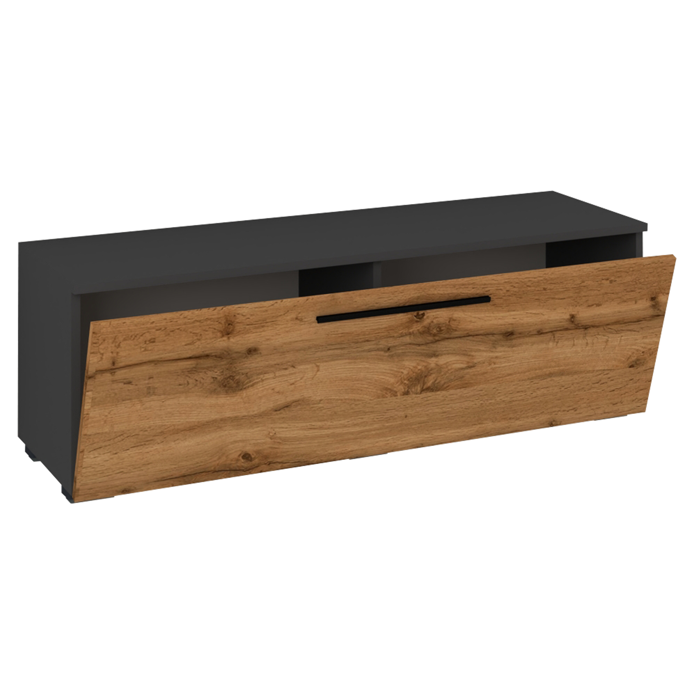 VCM NORDIC Arila M TV-bord, w. 1 dörr och 2 fack - antracitgrå och naturligt trä