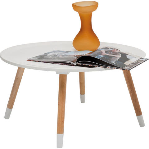 KARE DESIGN Blossom sofabord - hvid bordplade, natur ben, rundt (Ø:70)