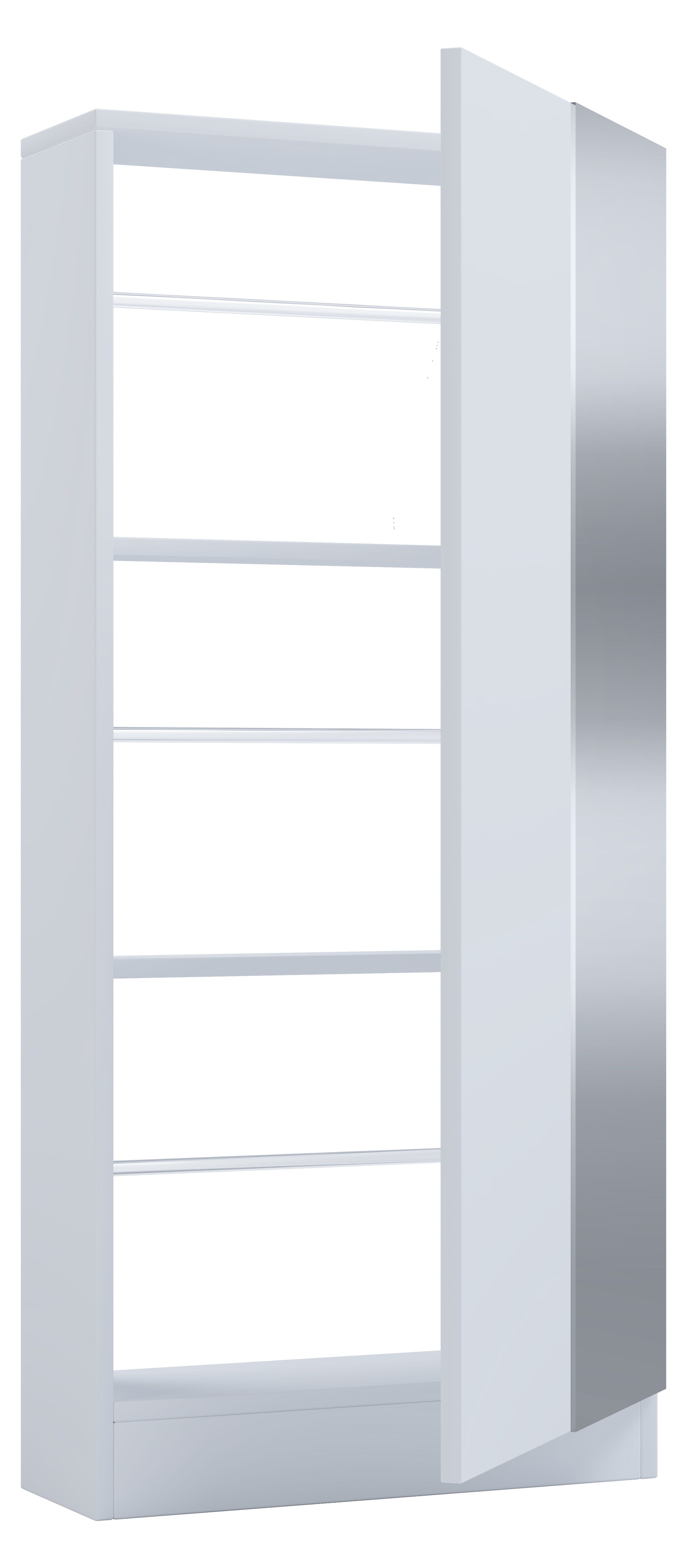 VCM NORDIC Fulisa skoskåp, m. spegel på dörr, 2 hyllplan - vitt trä