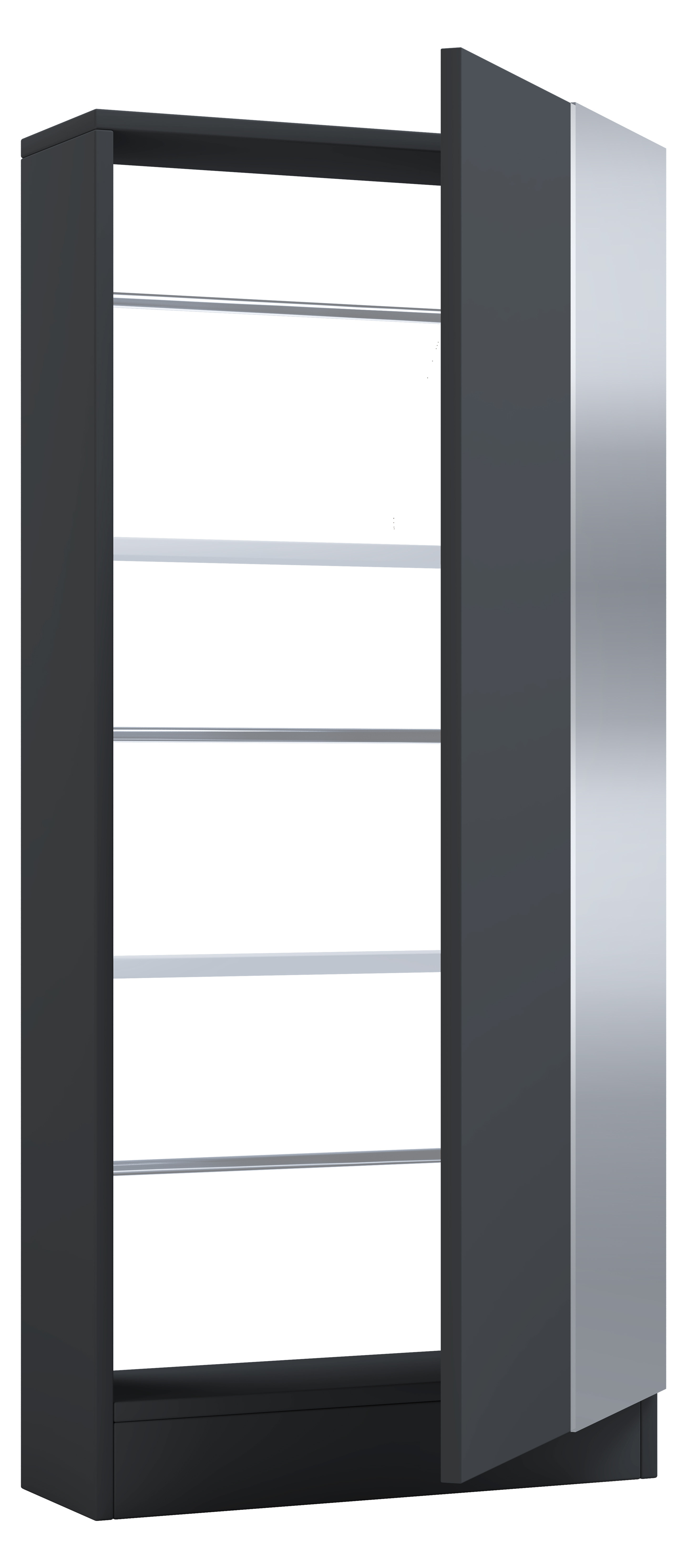 VCM NORDIC Fulisa skoskåp, m. spegel på dörr, 2 hyllplan - antracitgrått trä